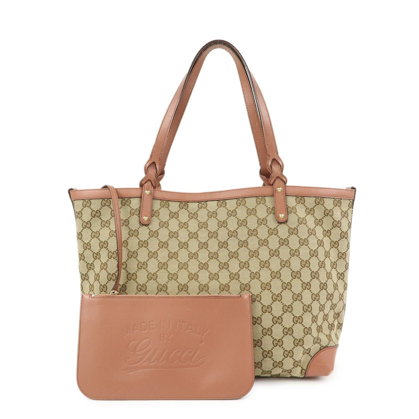 Gucci Gucci GG Canvas & Leather Tote Tan Size ONE SIZE - 1 Thumbnail