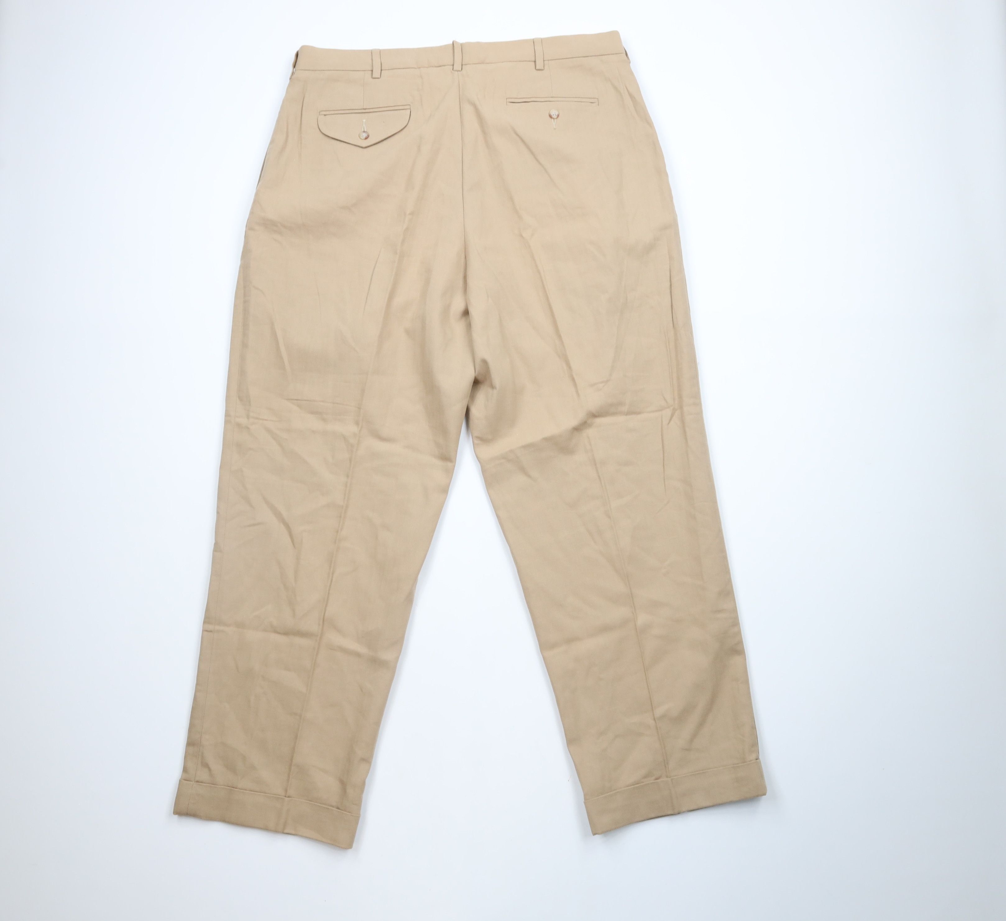 Ralph Lauren × Vintage Vintage 90s Ralph Lauren Pleated Wide Leg Chino Pants Size US 38 / EU 54 - 7 Thumbnail