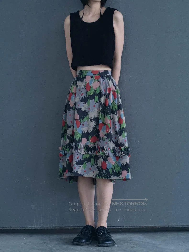 Comme des Garcons Comme Des Garcons size S Floral silhouette skirt Size 23" - 1 Thumbnail
