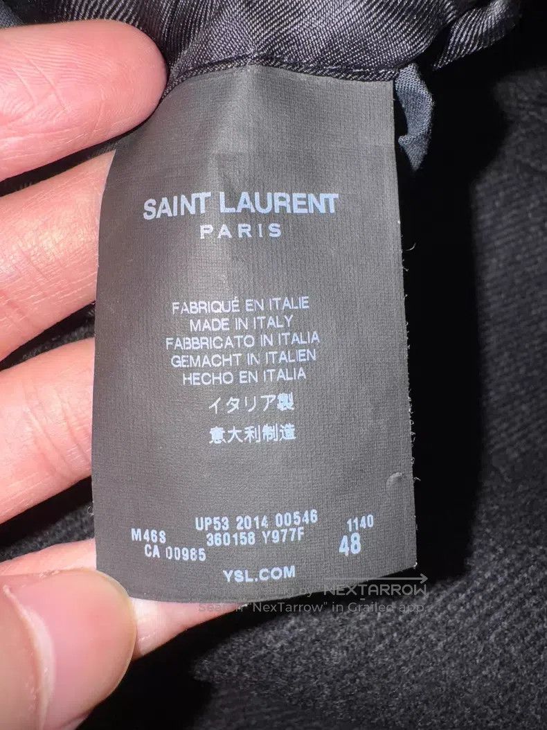 Saint Laurent Paris Saint Laurent Paris Wool Three Button Velvet Notch Lapel C Size US M / EU 48-50 / 2 - 7 Thumbnail