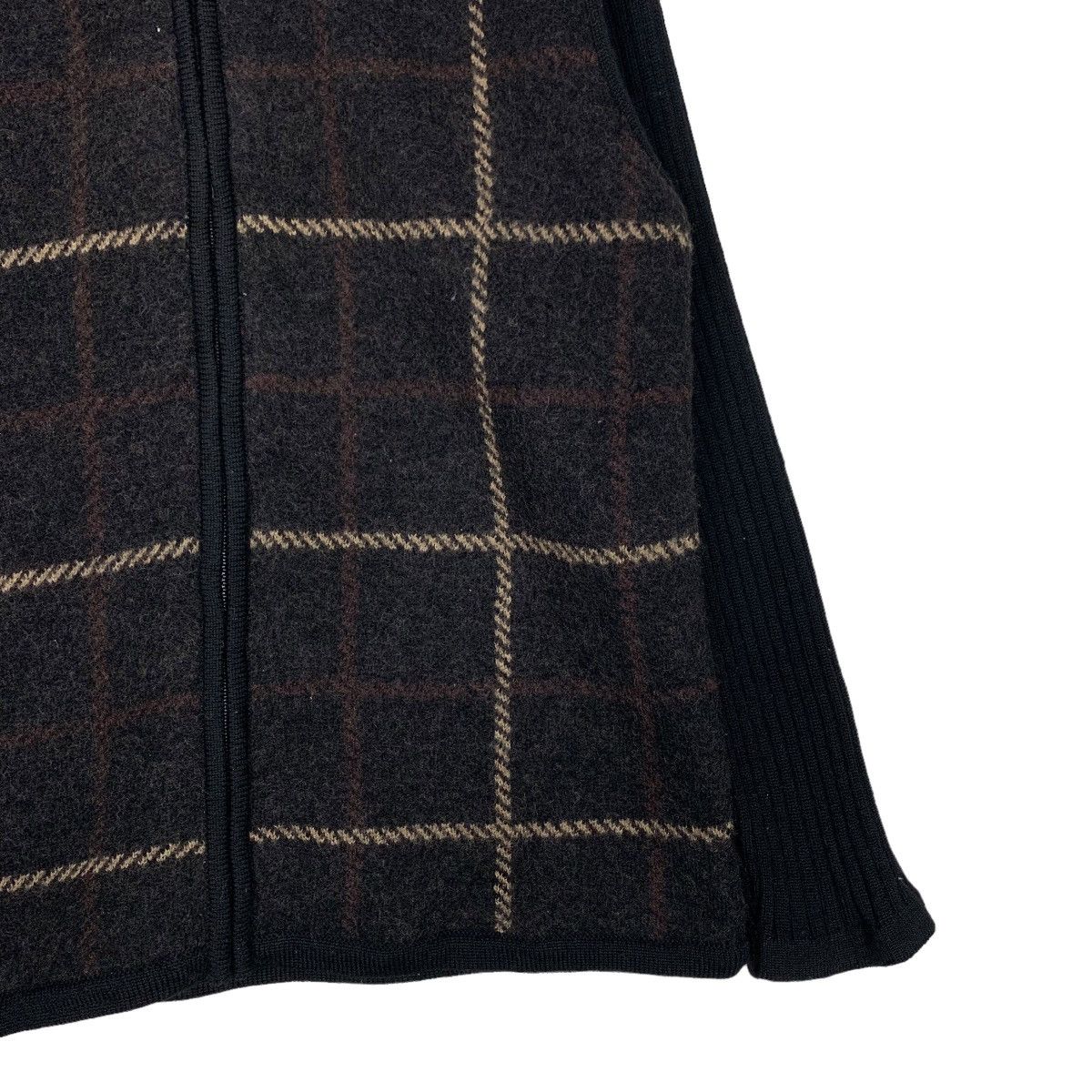 Japanese Brand GIVORS Checked Tartan Wool Jacket Knitted Sleeve #0099-C6 Size US L / EU 52-54 / 3 - 7 Thumbnail