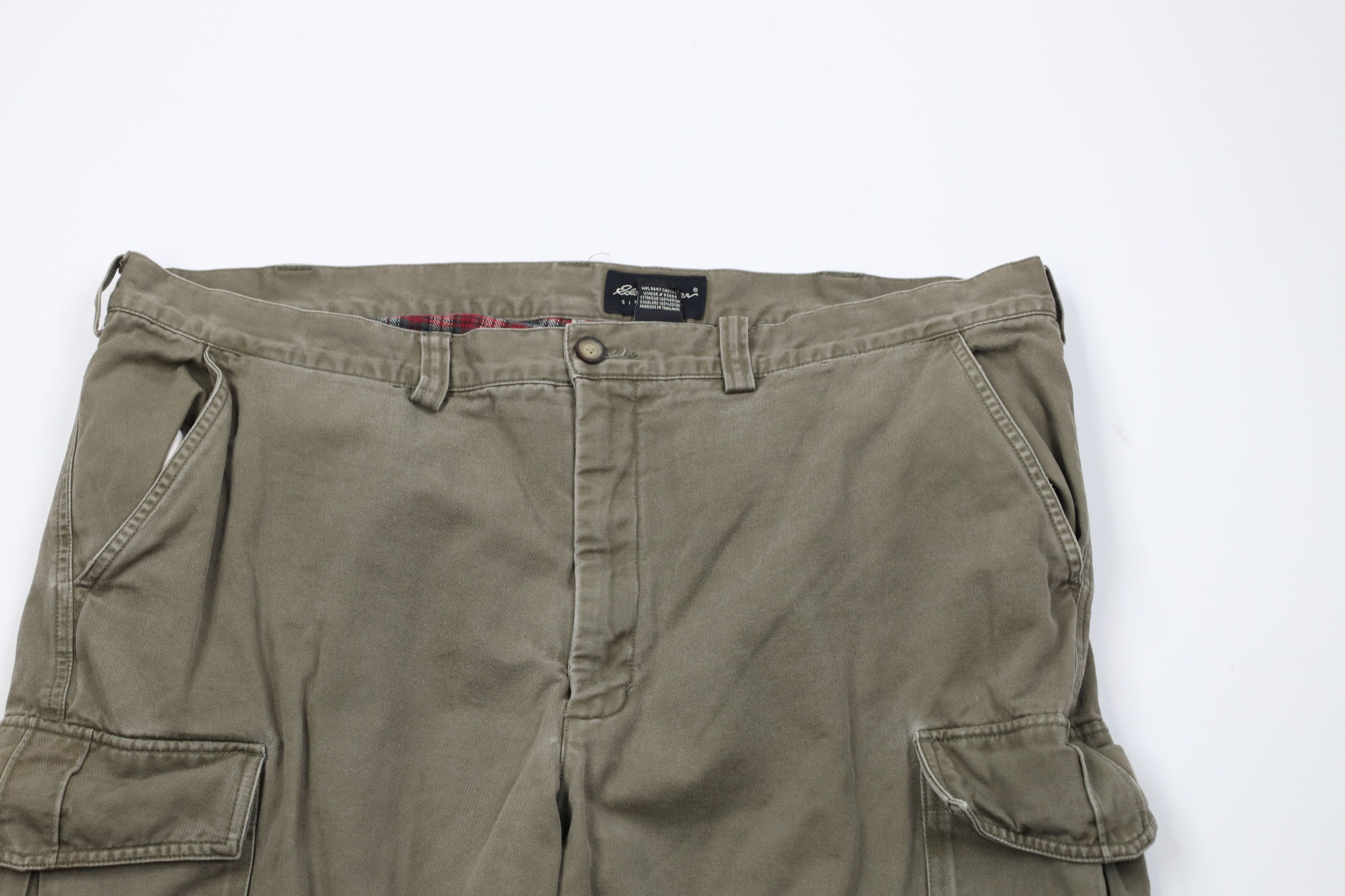Eddie Bauer Vintage Eddie Bauer Flannel Lined Wide Leg Cargo Pants Green Size US 42 / EU 58 - 3 Thumbnail