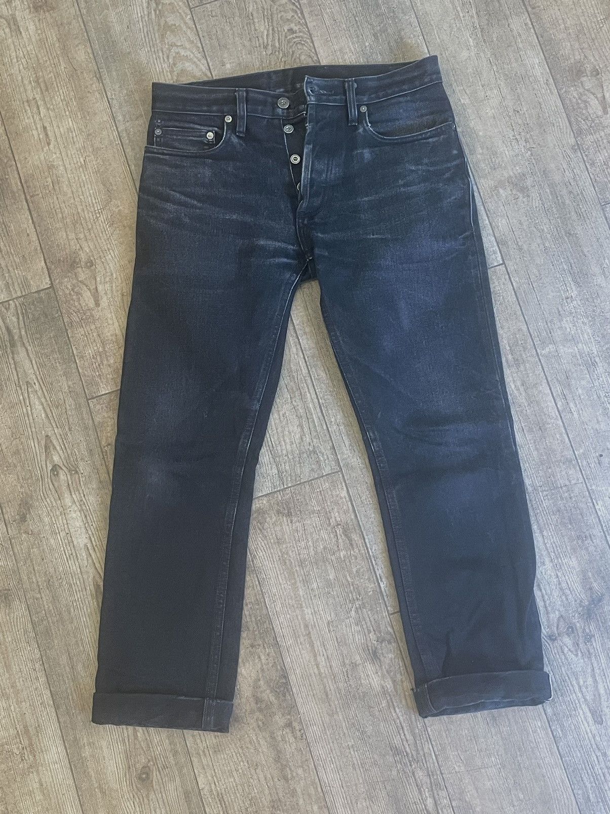 3sixteen ST⁠-⁠220x Slim Tapered ⁠-⁠ Double Black Selvedge Denim Jeans Size US 30 / EU 46 - 1 Thumbnail