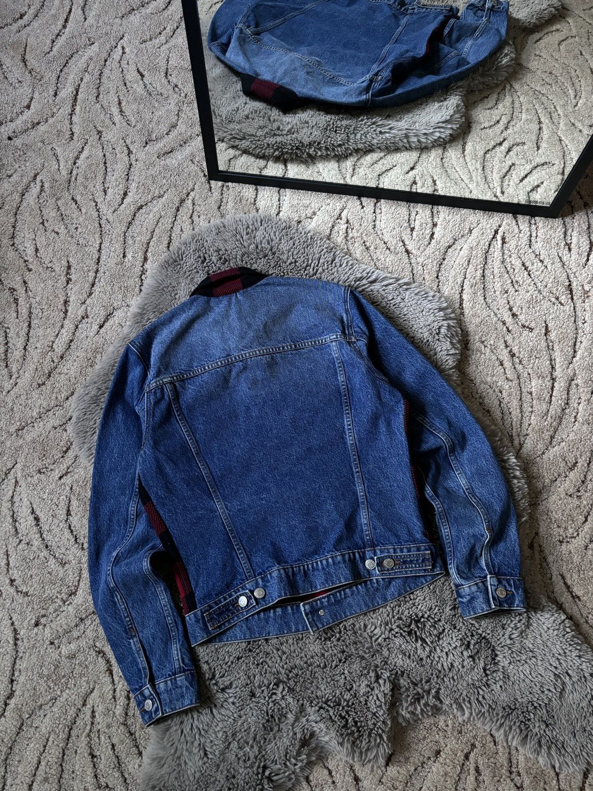 Dries Van Noten Dries van Noten jacket denim patchwork red / black plaid Size US S / EU 44-46 / 1 - 6 Thumbnail
