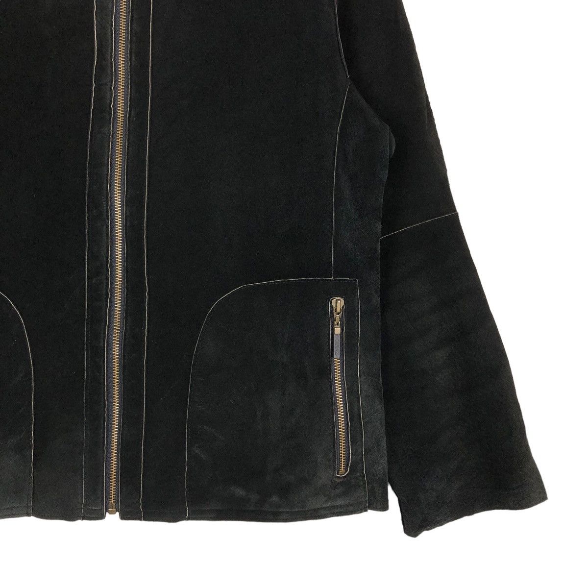 Hiroko Koshino Homme 🔥GENUINE LEATHER BIKER JACKET CROPPED HIROKO BIS SHEARLING Size M / US 6-8 / IT 42-44 - 6 Thumbnail