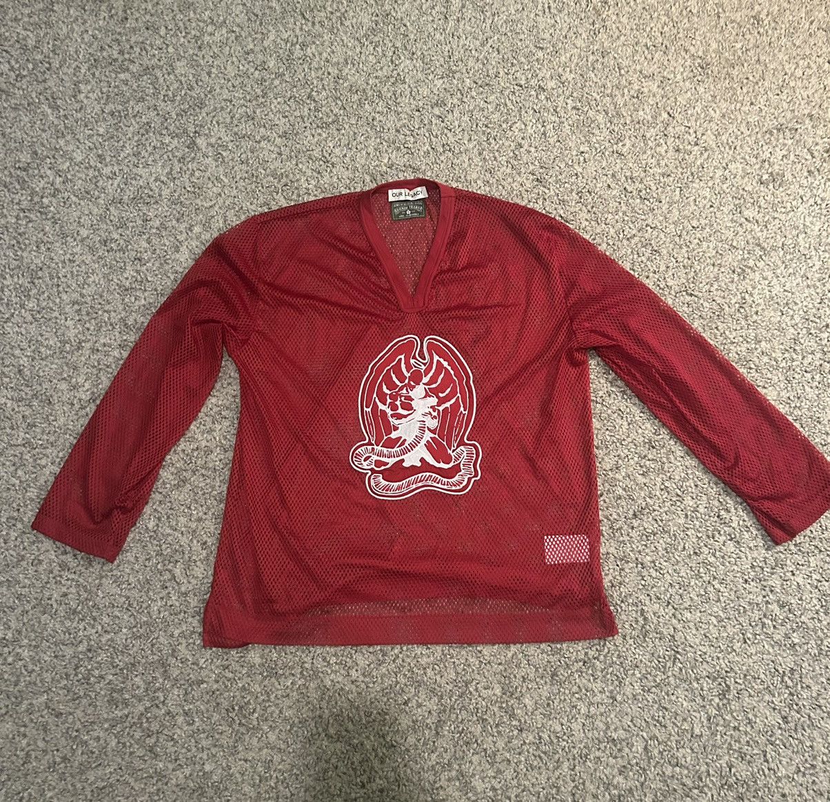 【Our Legacy x Denim Tears x Tupac】Hockey Mighty MeshJersey Our Legacy - Hockey Jersey Burgundy Mighty Mesh
