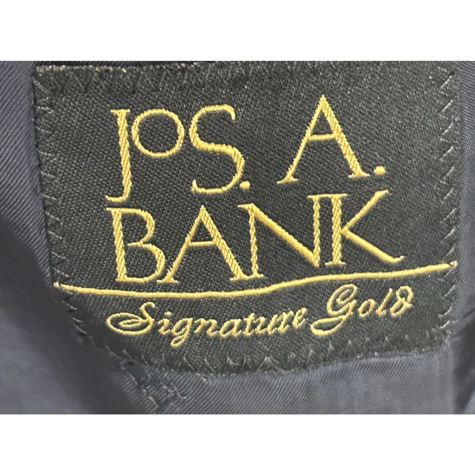 Jos. A. Bank VINTAGE Jos A Bank Signature Gold Wool Blazer Sport Coat Men 44R Navy Solid Business Party Classic Two-Button Size 44R - 7 Thumbnail