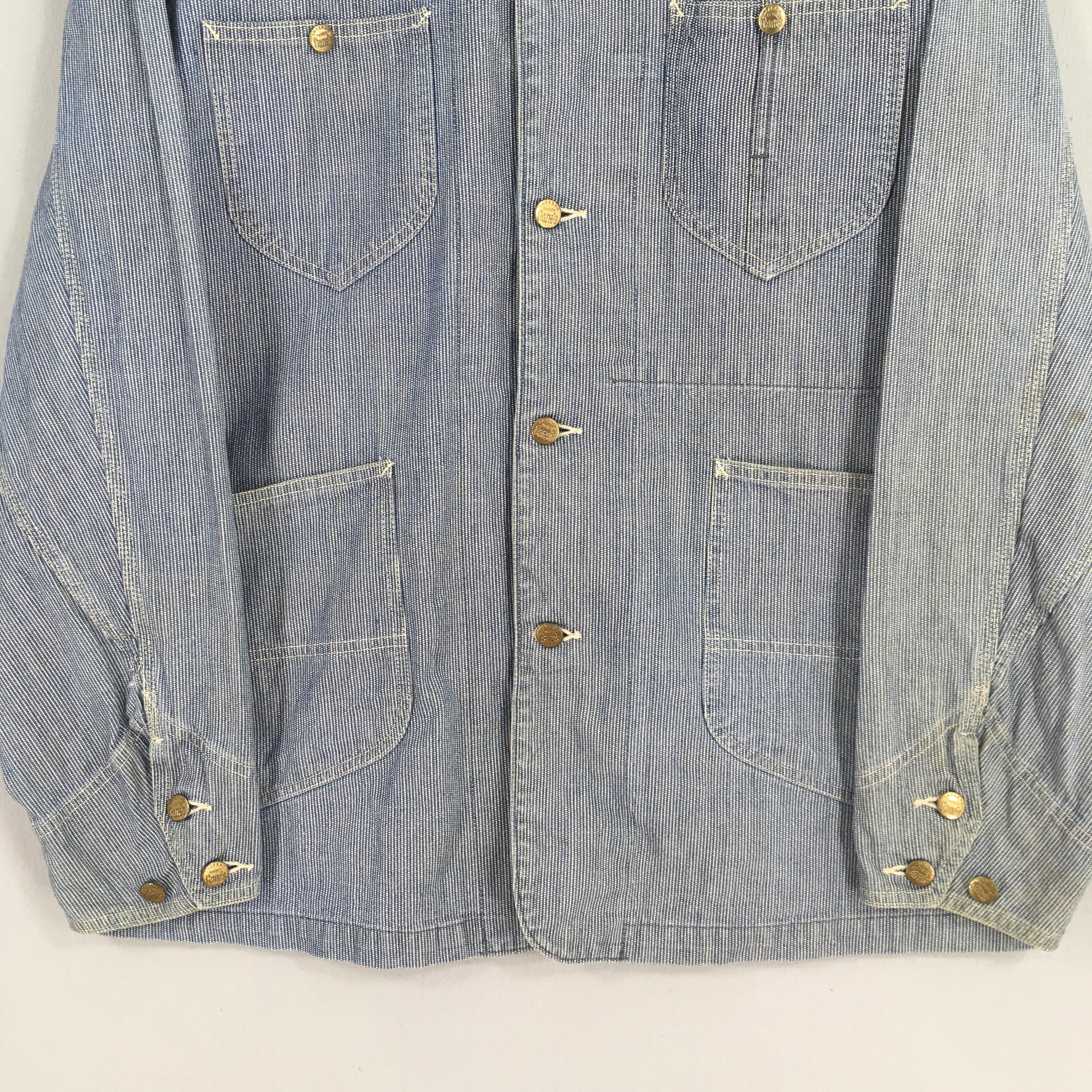 Sugar Cane Vintage 90s Sugar Cane Hickory Stripes Chore Jacket Large Size US L / EU 52-54 / 3 - 3 Thumbnail