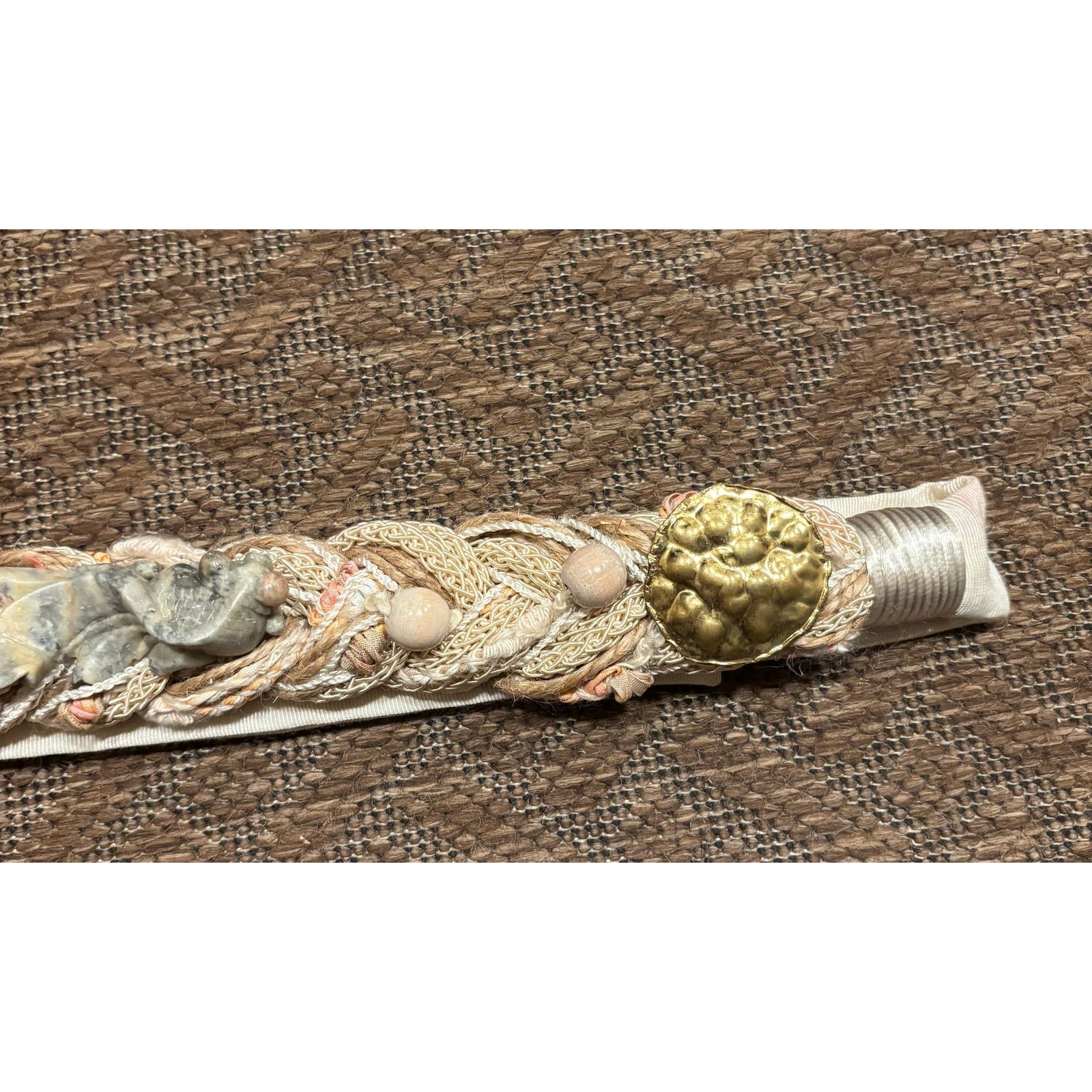 Vintage Vintage Carolyn Tanner Designs Braided Belt Cream Textured Size ONE SIZE - 4 Thumbnail