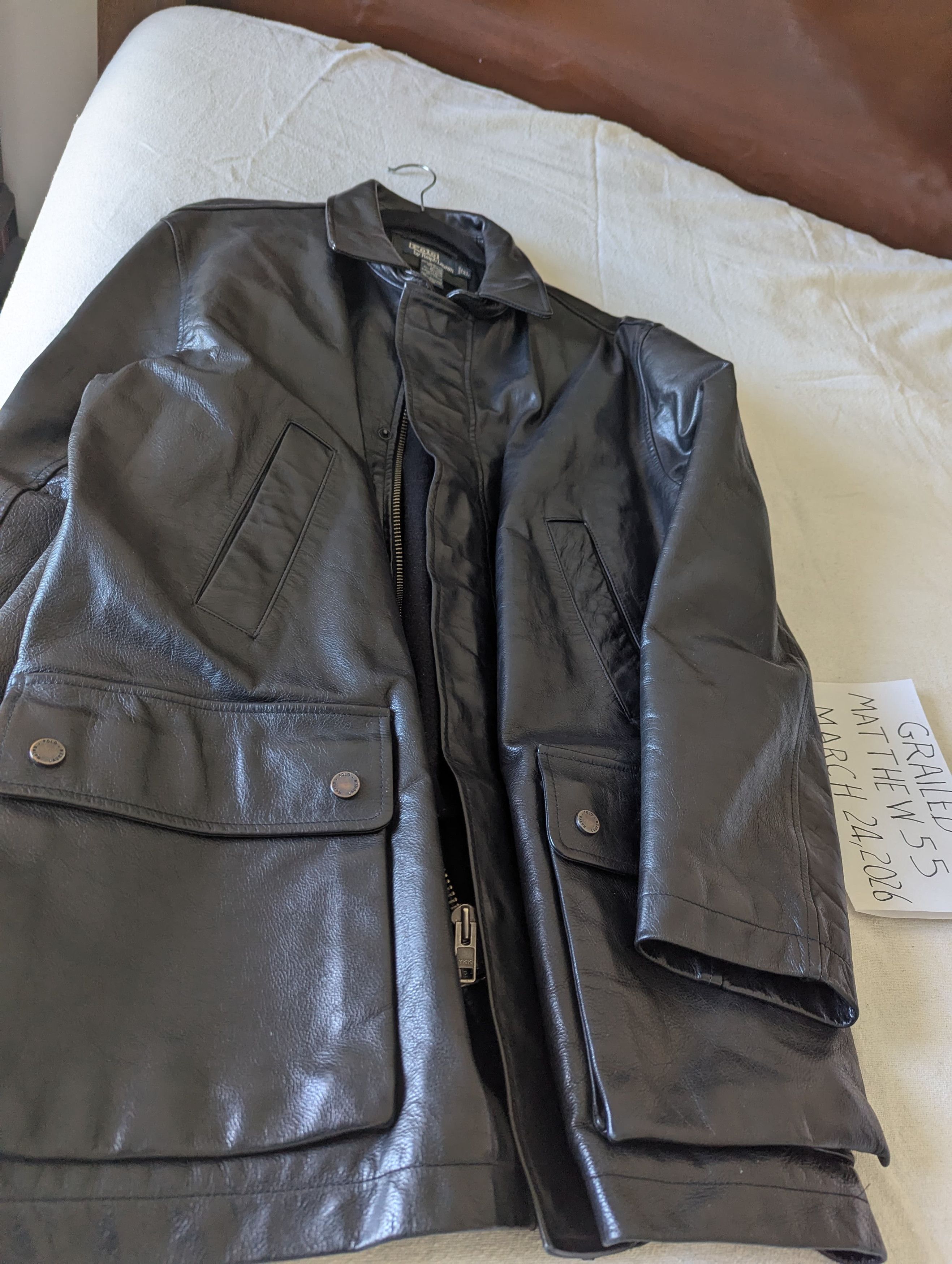 Polo Ralph Lauren Vintage Heavy Leather Coat Size US XL / EU 56 / 4 - 6 Thumbnail