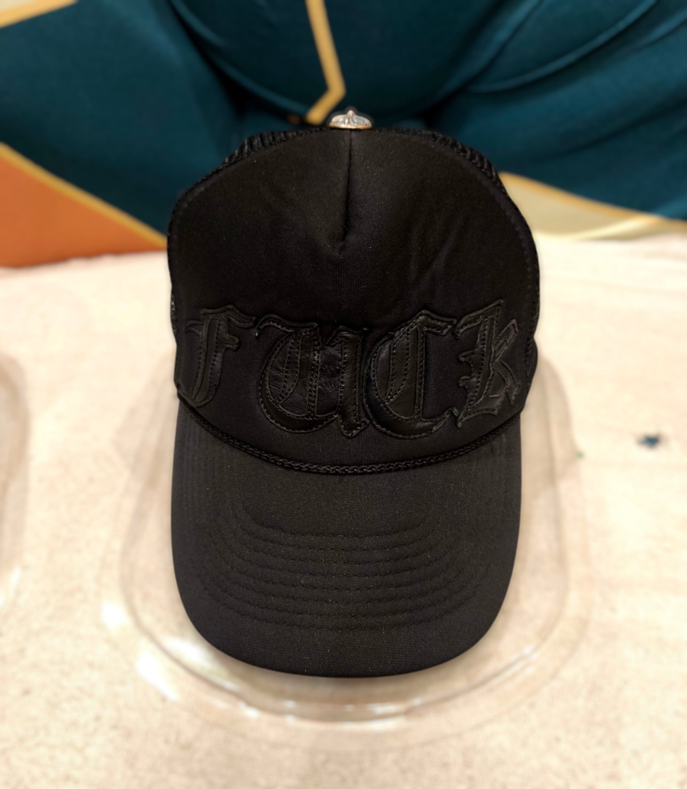 Chrome Hearts Vintage Chrome Hearts FUCK Trucker Cap Leather Patch Size ONE SIZE - 1 Thumbnail
