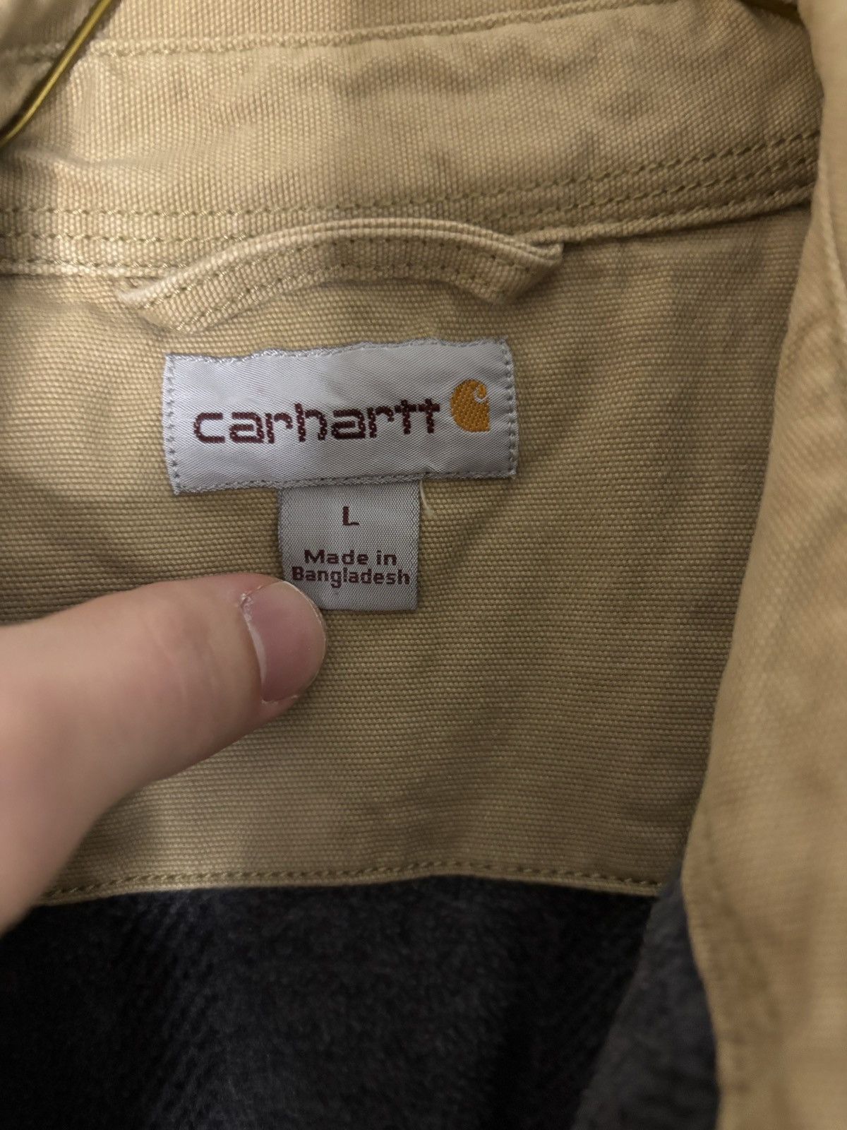 Carhartt Tan Carhartt Mens Work Jacket Flannel Lined Heavy Duty Coat Size US L / EU 52-54 / 3 - 4 Thumbnail