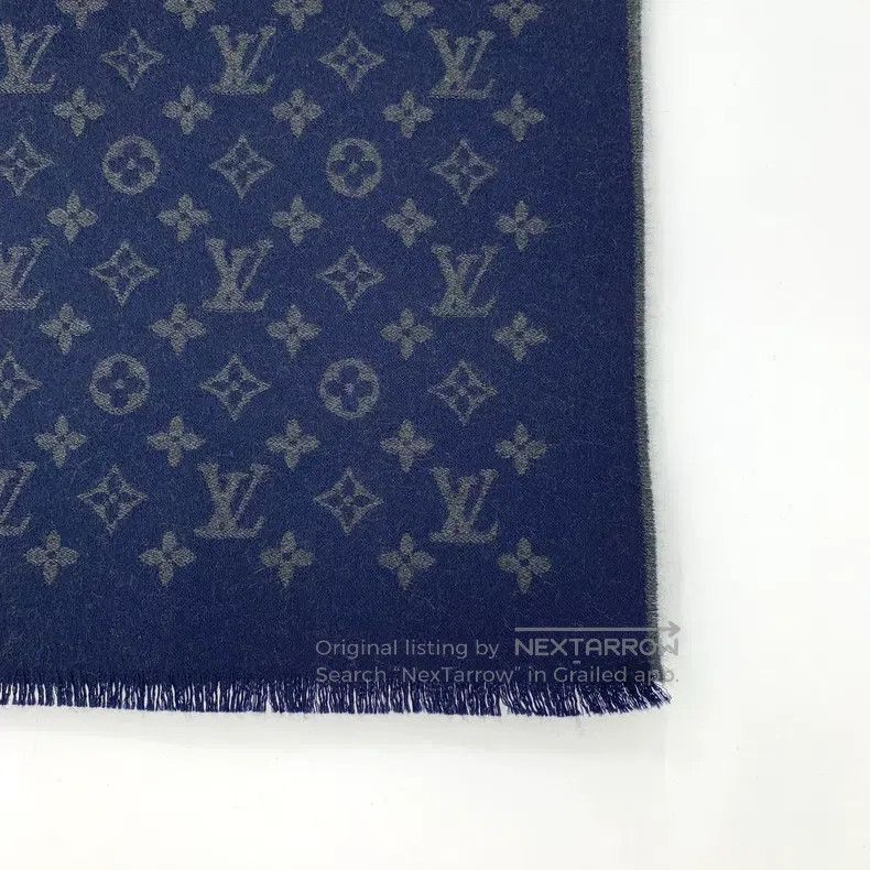 Louis Vuitton Louis Vuitton Dark blue logo presbyopic full print cashmer Size ONE SIZE - 4 Thumbnail