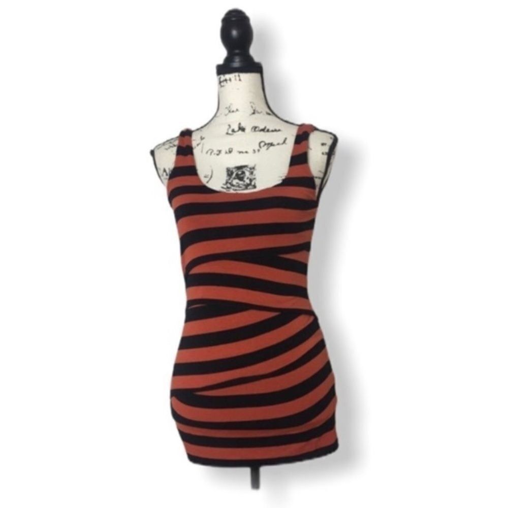 Other Philosophy Black & Orange Striped Sleeveless Top | Size XS | Size XS / US 0-2 / IT 36-38 - 1 Thumbnail