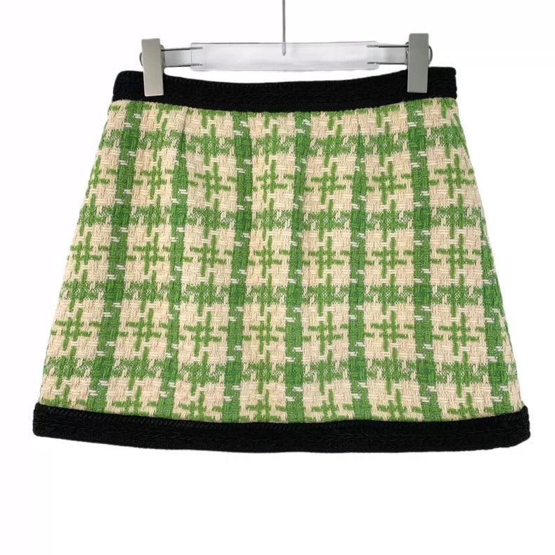 Gucci Gucci Light green wool braided tweed casual skirt Size 27" / US 4 / IT 40 - 2 Thumbnail