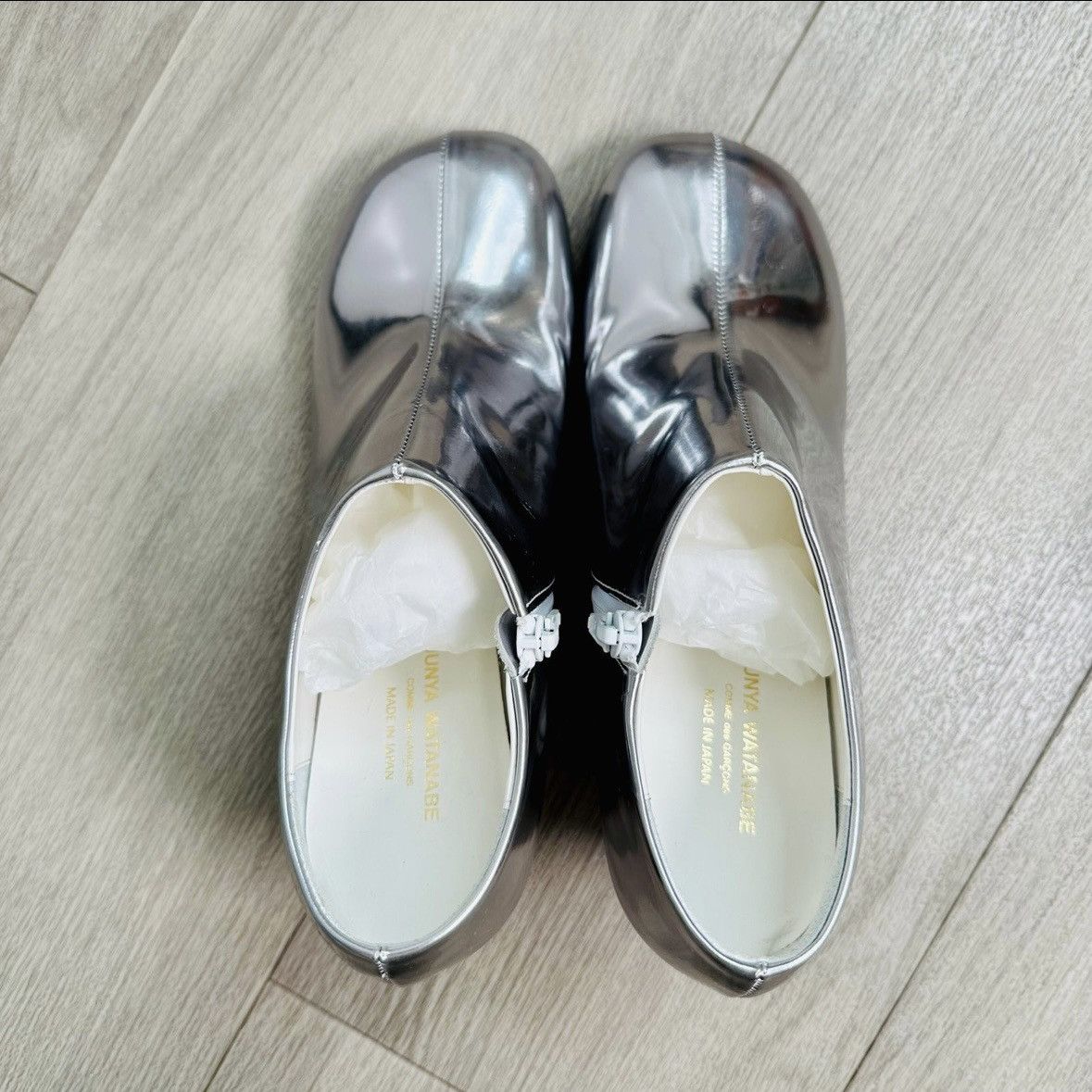 Junya Watanabe Junya Watanabe CDG Silver Leather Ankle Boots NWT Size US 6.5 / IT 36.5 - 10 Thumbnail