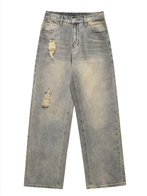 Japanese Brand × Jean Men's retro trend casual loose ripped jeans y2k Size US 32 / EU 48 - 5 Thumbnail