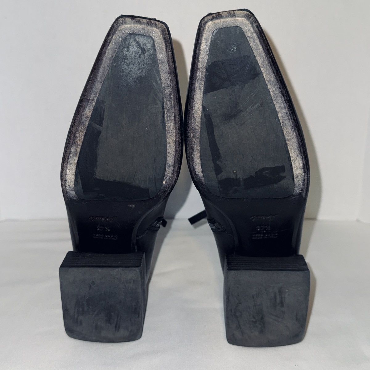 Marsell Marsèll Pannelletto Black Leather Ankle Boots Square Heel Size US 6.5 / IT 36.5 - 7 Thumbnail