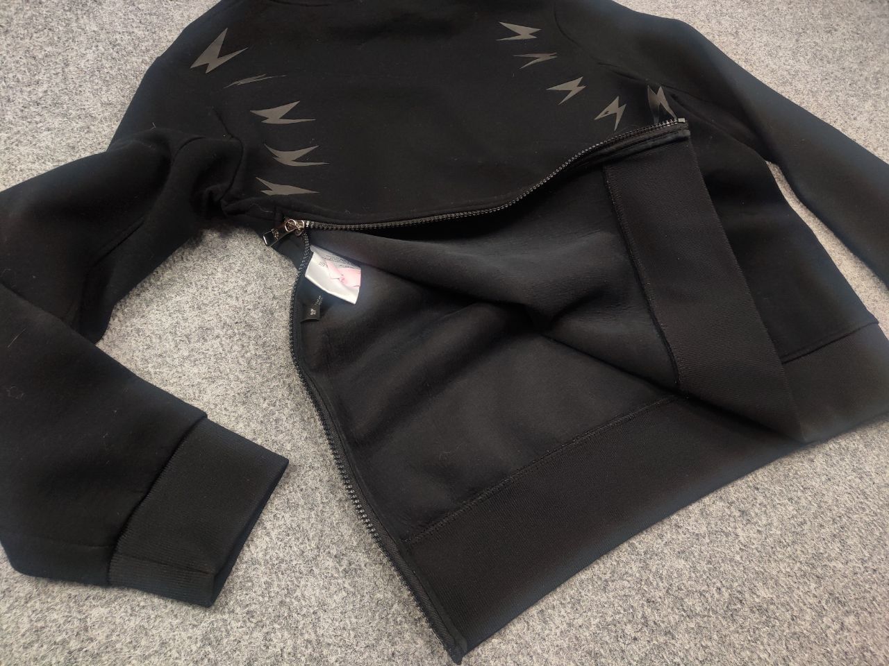 Neil Barrett Neil Barrett Design Lightning Bolt Logo Zip neoprene hoodie Size US S / EU 44-46 / 1 - 10 Thumbnail