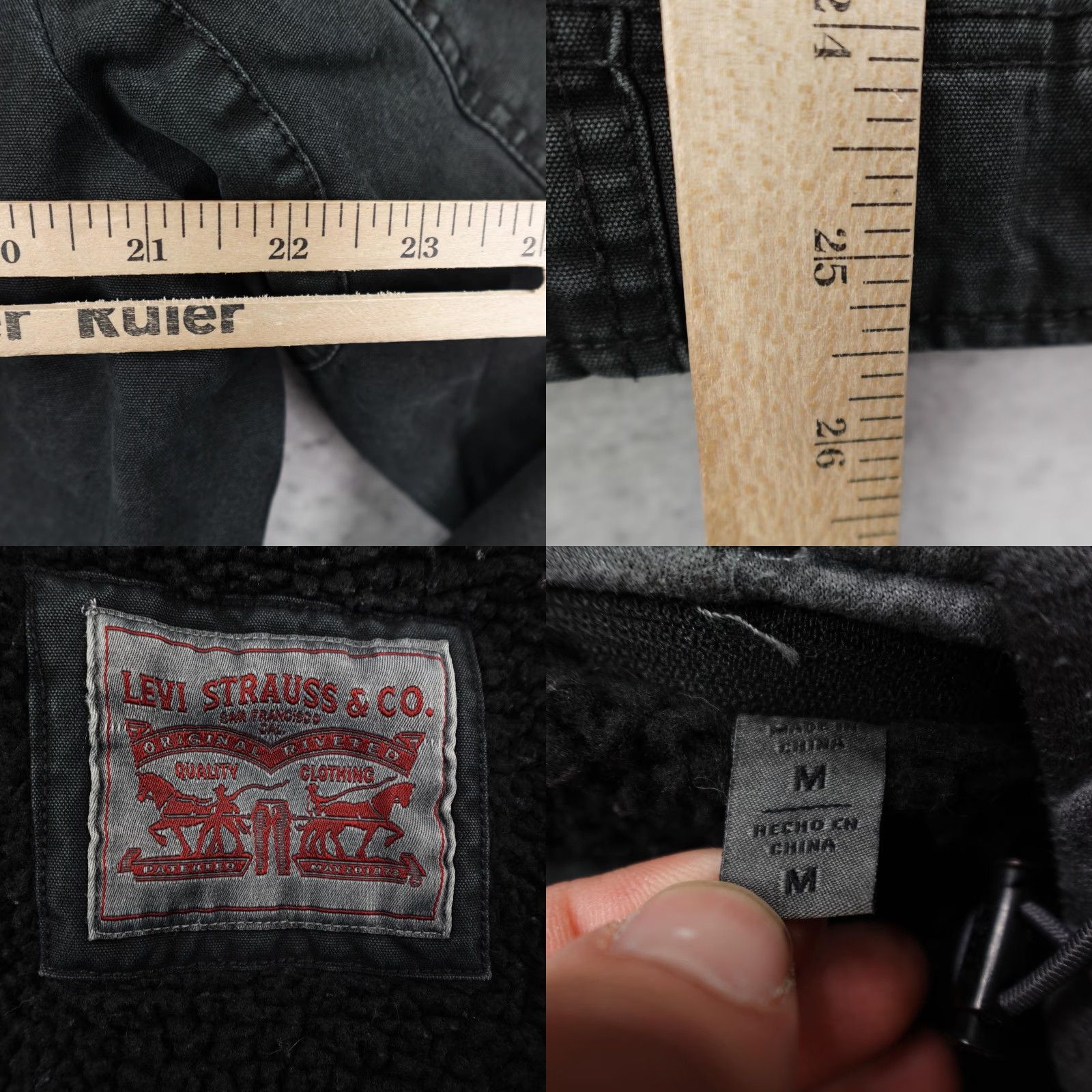Levi's Levi's Jacket Mens M Gray Hooded Sherpa Lined Canvas Bomber Work Coat Size US M / EU 48-50 / 2 - 8 Thumbnail