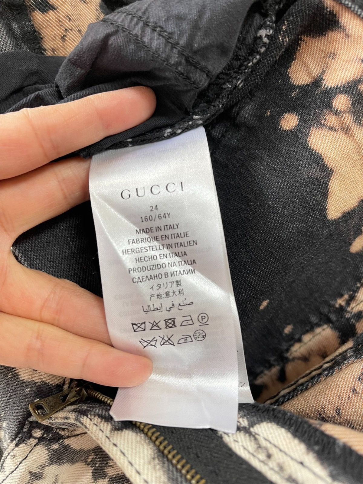 Gucci Gucci Tiger Flower Embroidery Bleach Denim Jeans size24 Size 24" / US 00 / IT 34 - 4 Thumbnail