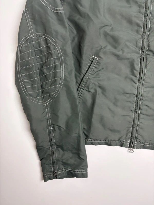 Emporio Armani Vintage Armani Jeans Olive Nylon Moto Jacket Size US L / EU 52-54 / 3 - 4 Thumbnail