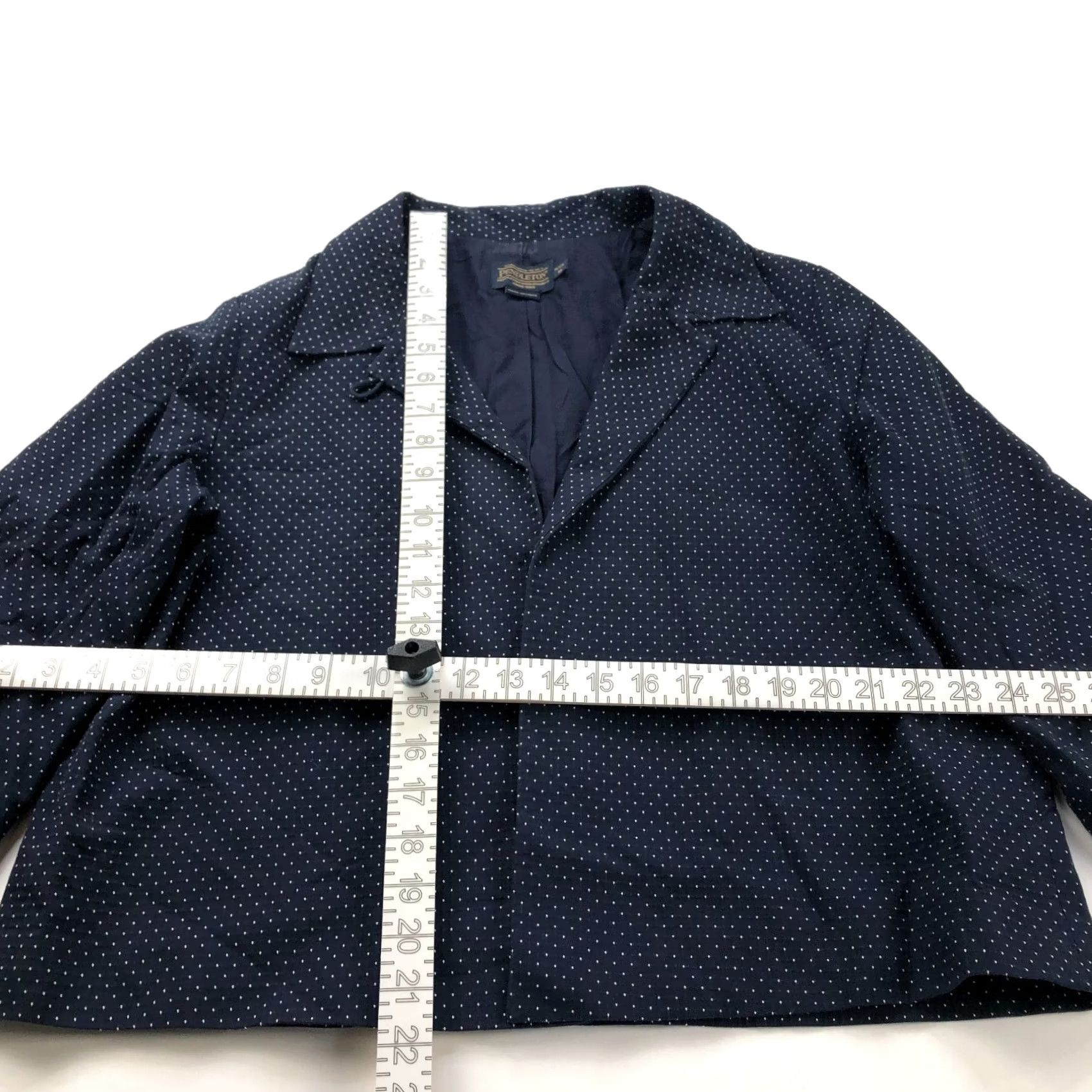 Pendleton Pendleton Blazer Shirt Set Blue Polka Dot 4P Petite 2 Pc Jacket Pants 28W 22L Women Womens Size 27" / US 4 / IT 40 - 3 Thumbnail