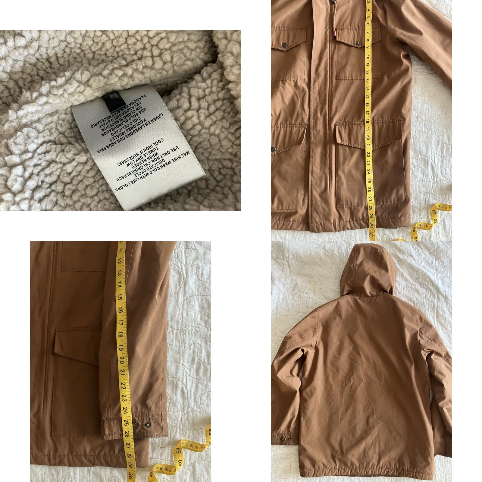 Levi's Levi's Men's Parka Jacket Shirt Chore Hooded Lined Arctica Arctic Cloth Sherpa zip Snap Zip Full Zip Weather Resistant 56" Chest Medium Brown Size US M / EU 48-50 / 2 - 8 Thumbnail