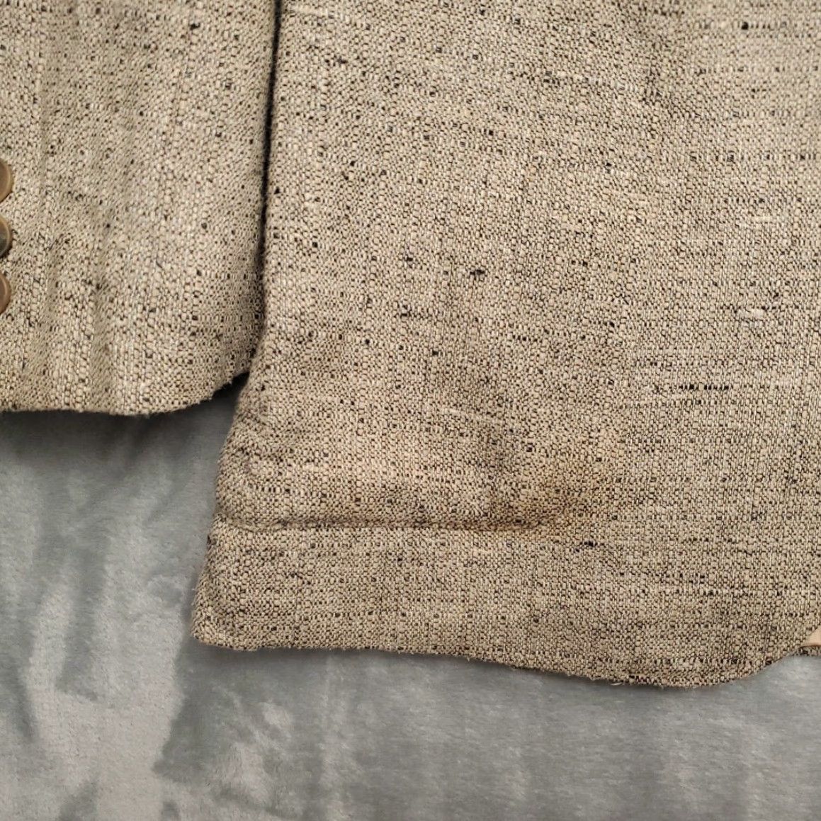 Levi's VTG Levi's Trimcut Tweed Blazer Men's 40R Beige Wool Blend Jacket 2 Piece Blazer Vintage 70s Made in USA Mens Size 40R - 2 Thumbnail