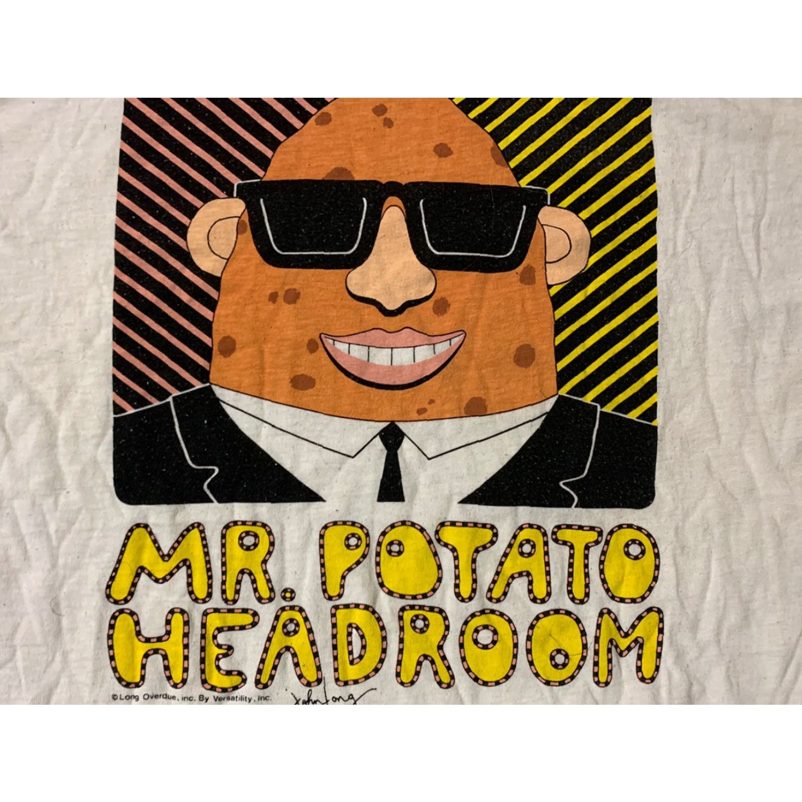 Hanes VINTAGE 80s John Long Art Stitch Mr Potato Head Short Sleeve T Shirt White XL Mens Size US XL / EU 56 / 4 - 2 Thumbnail