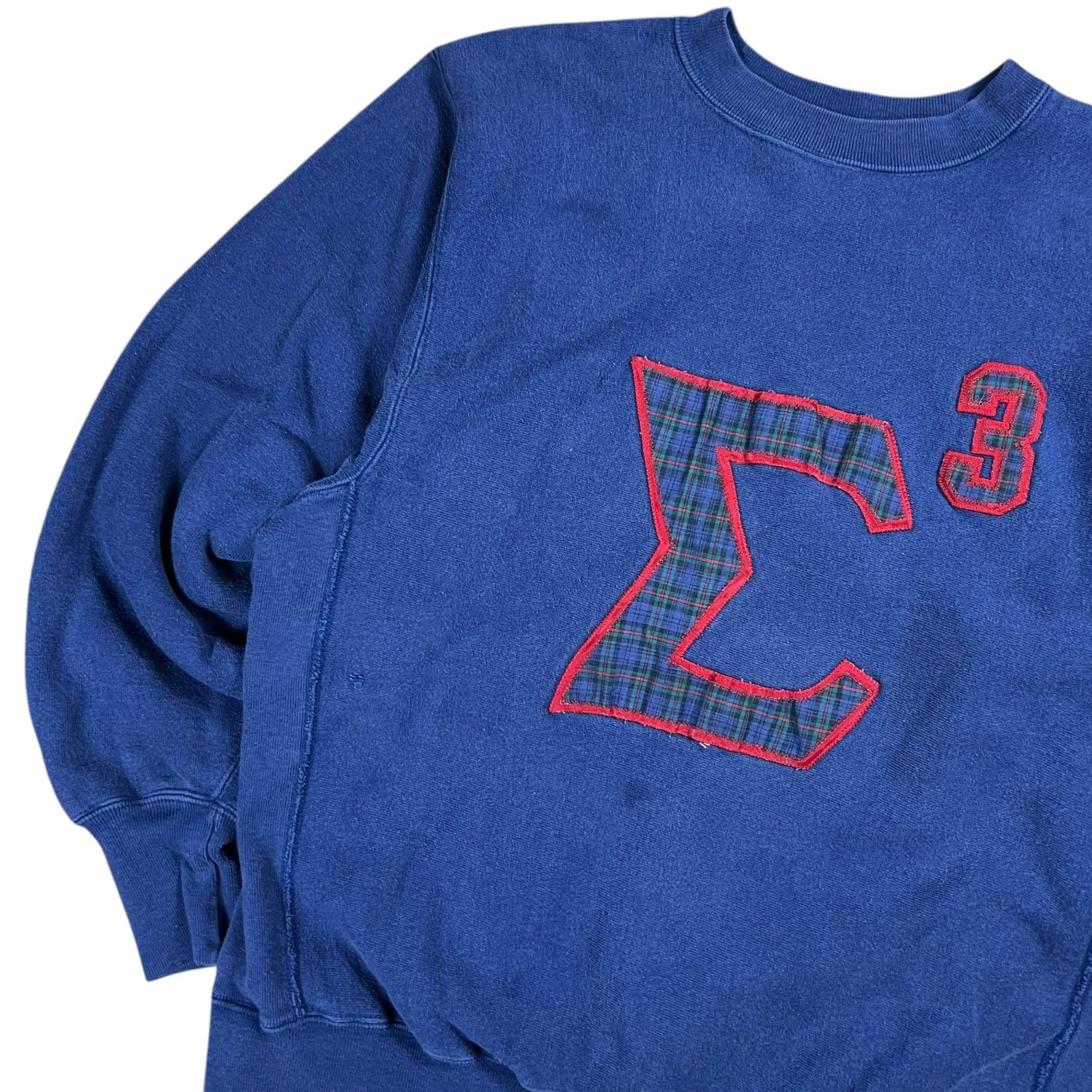 Champion × Vintage Vintage 90s Champion reverse weave faded fraternity crewneck Size US L / EU 52-54 / 3 - 4 Thumbnail