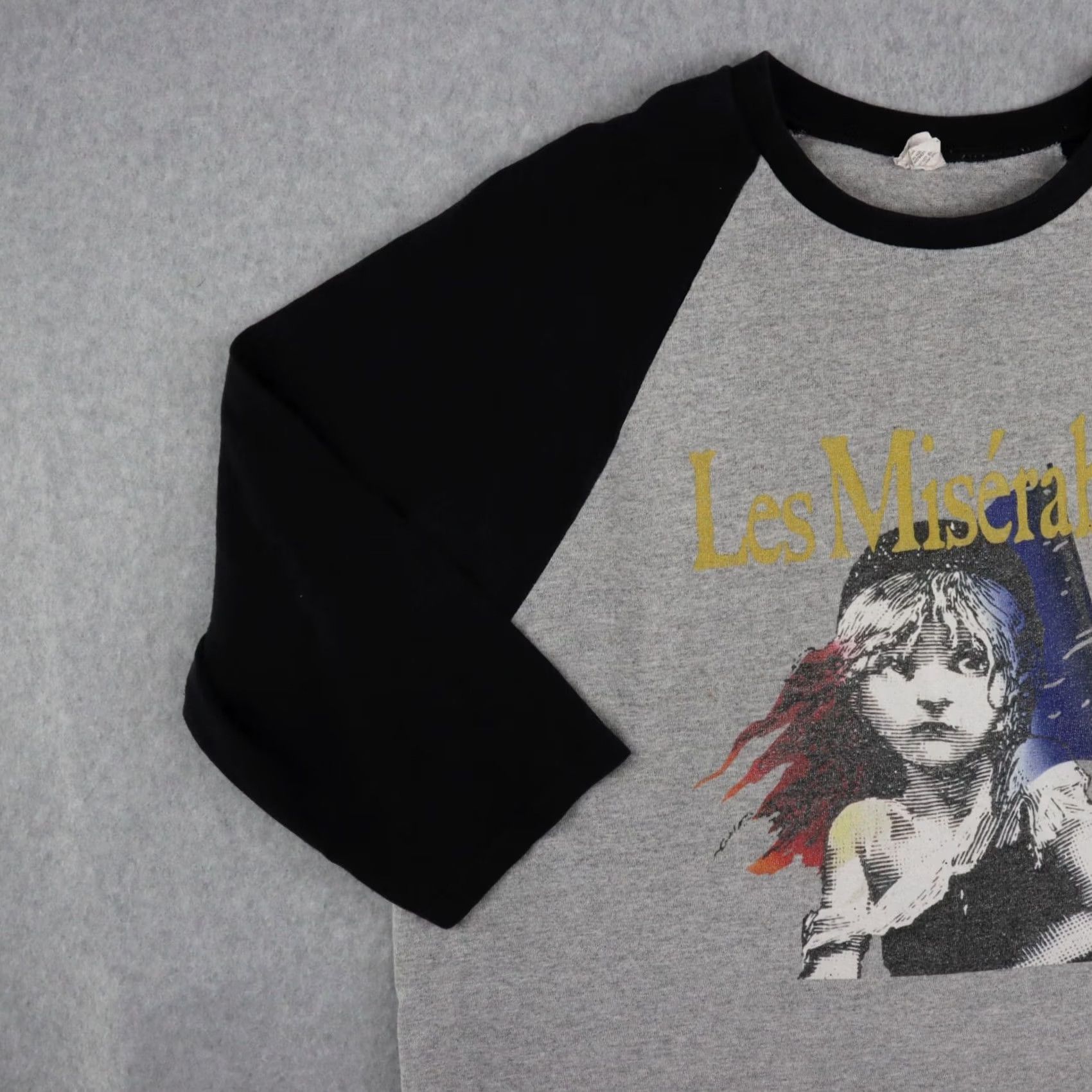 Anvil Les Misérables Adult Shirt L Gray Double-Sided Graphic Raglan ANVIL Mens Size US L / EU 52-54 / 3 - 6 Thumbnail