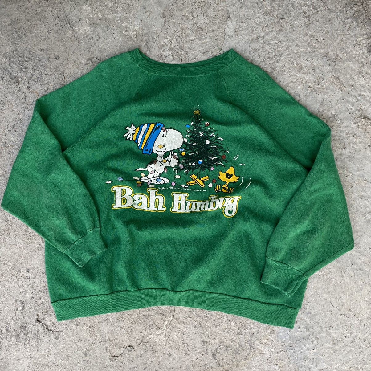 Image of Vintage 60’S Snoopy Peanuts Artex Sweater in Green, Men's (Size XL)