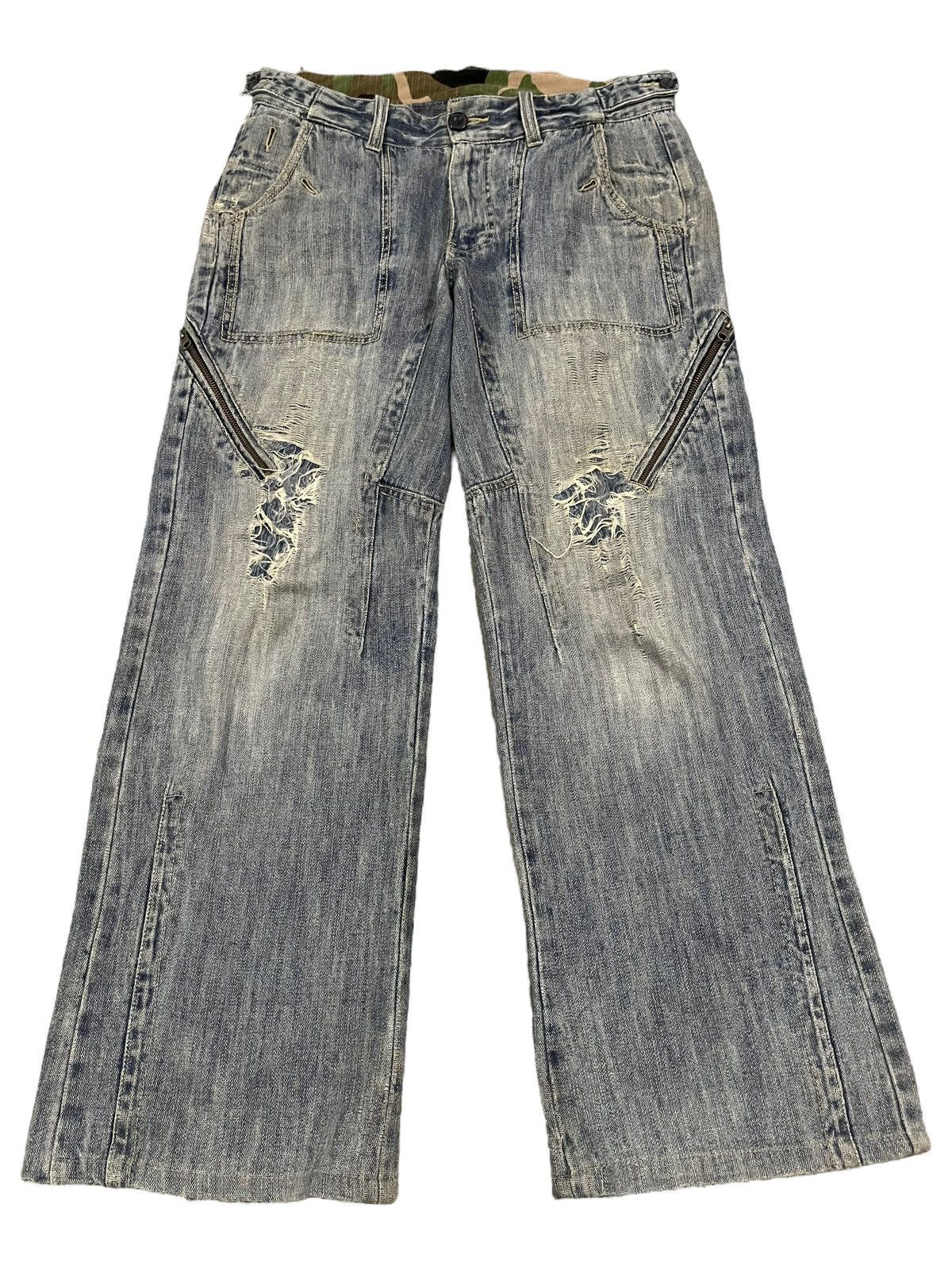 Japanese Brand Vintage Japanese Brand Distressed Avant Garde Baggy Jeans Size US 34 / EU 50 - 1 Thumbnail