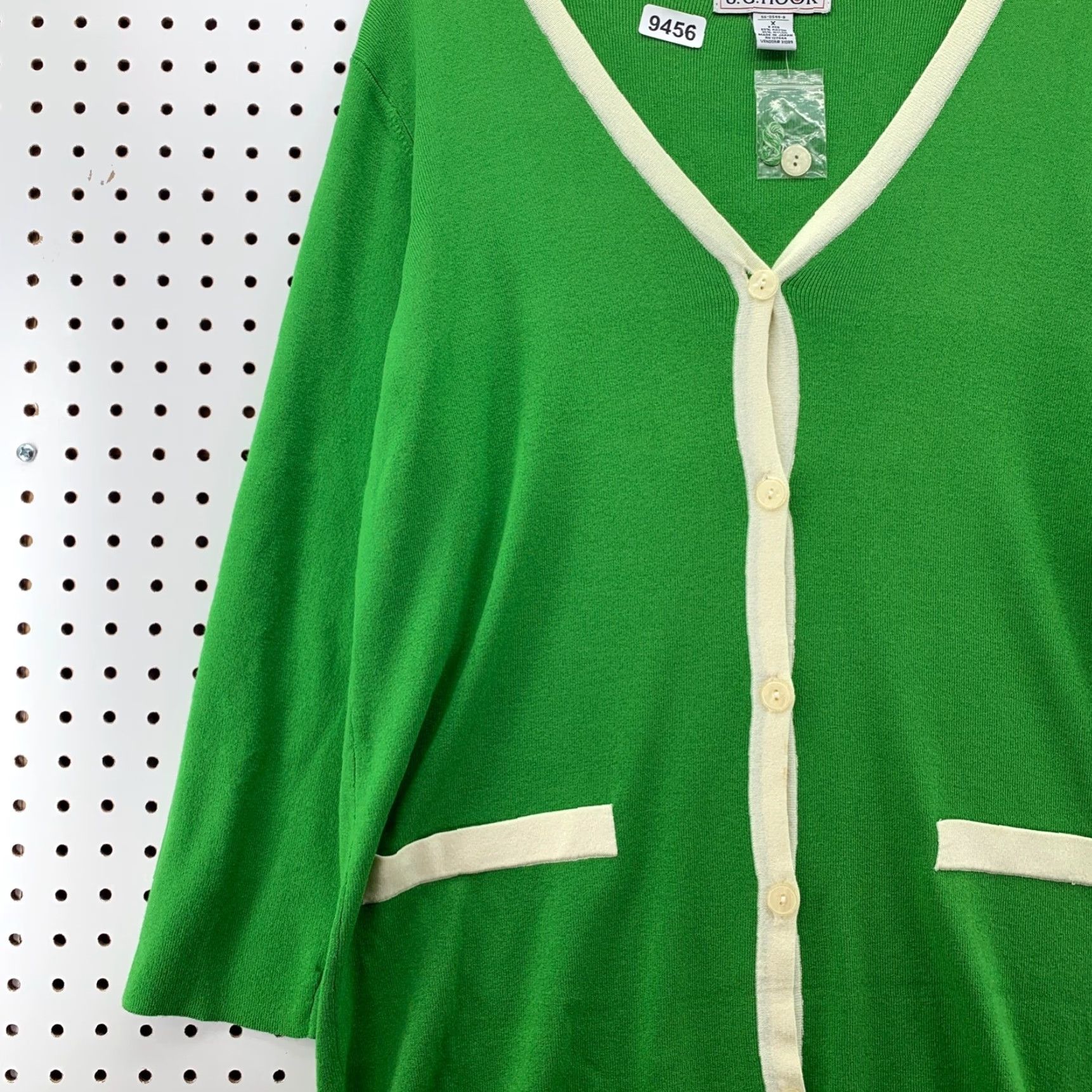 Vintage VINTAGE J.G. Hook Cardigan Sweater Womens Plus Size 1X Green Made In Japan | 23x33.5 | Long Sleeve V-Neck Button-Down Knit Acrylic Size XL / US 12-14 / IT 48-50 - 3 Thumbnail