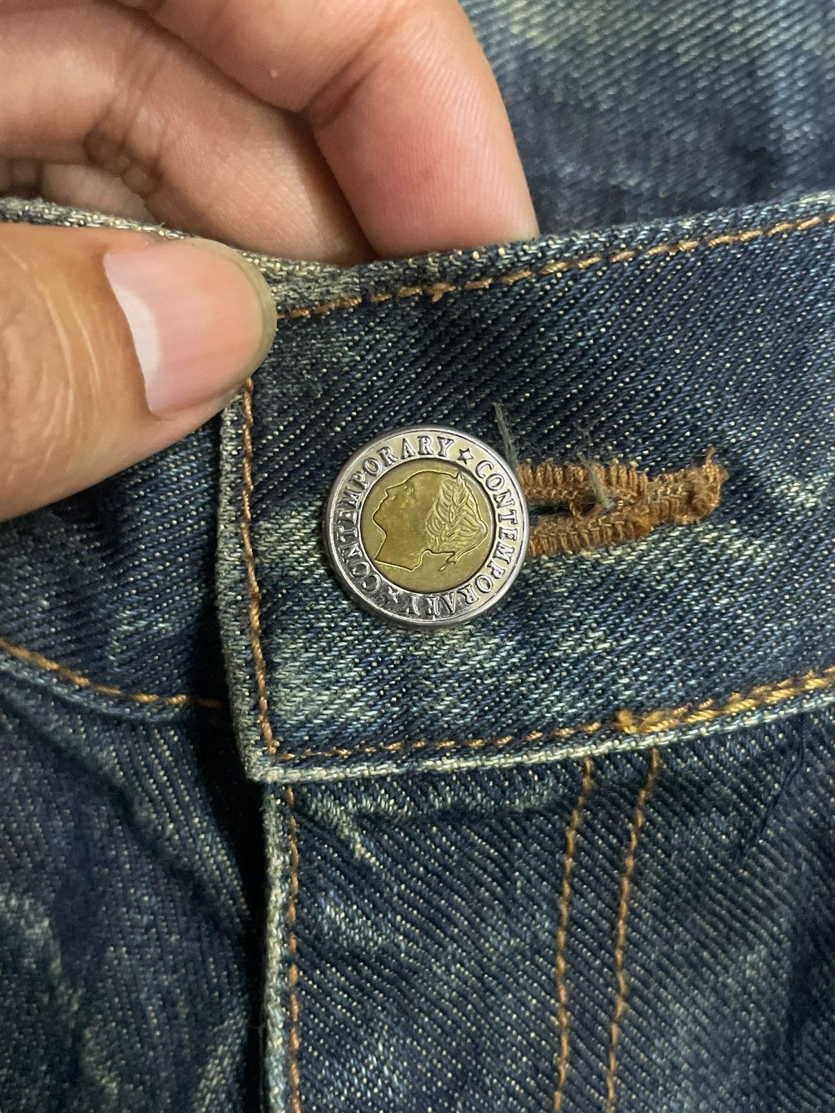 GOSTAR DE FUGA Japanese Goth Acid Wash Distressed Avant-Garde Flare Denim Size 32" / US 10 / IT 46 - 12 Thumbnail