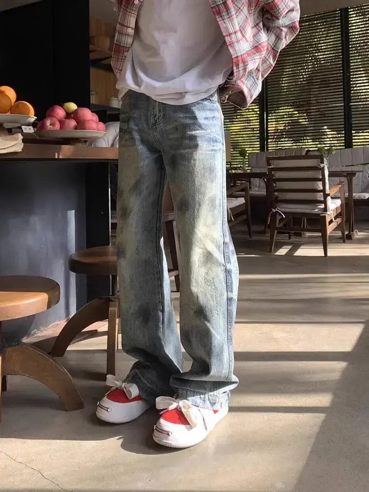 Japanese Brand Retro hip-hop straight leg loose washed jeans Size US 30 / EU 46 - 3 Thumbnail