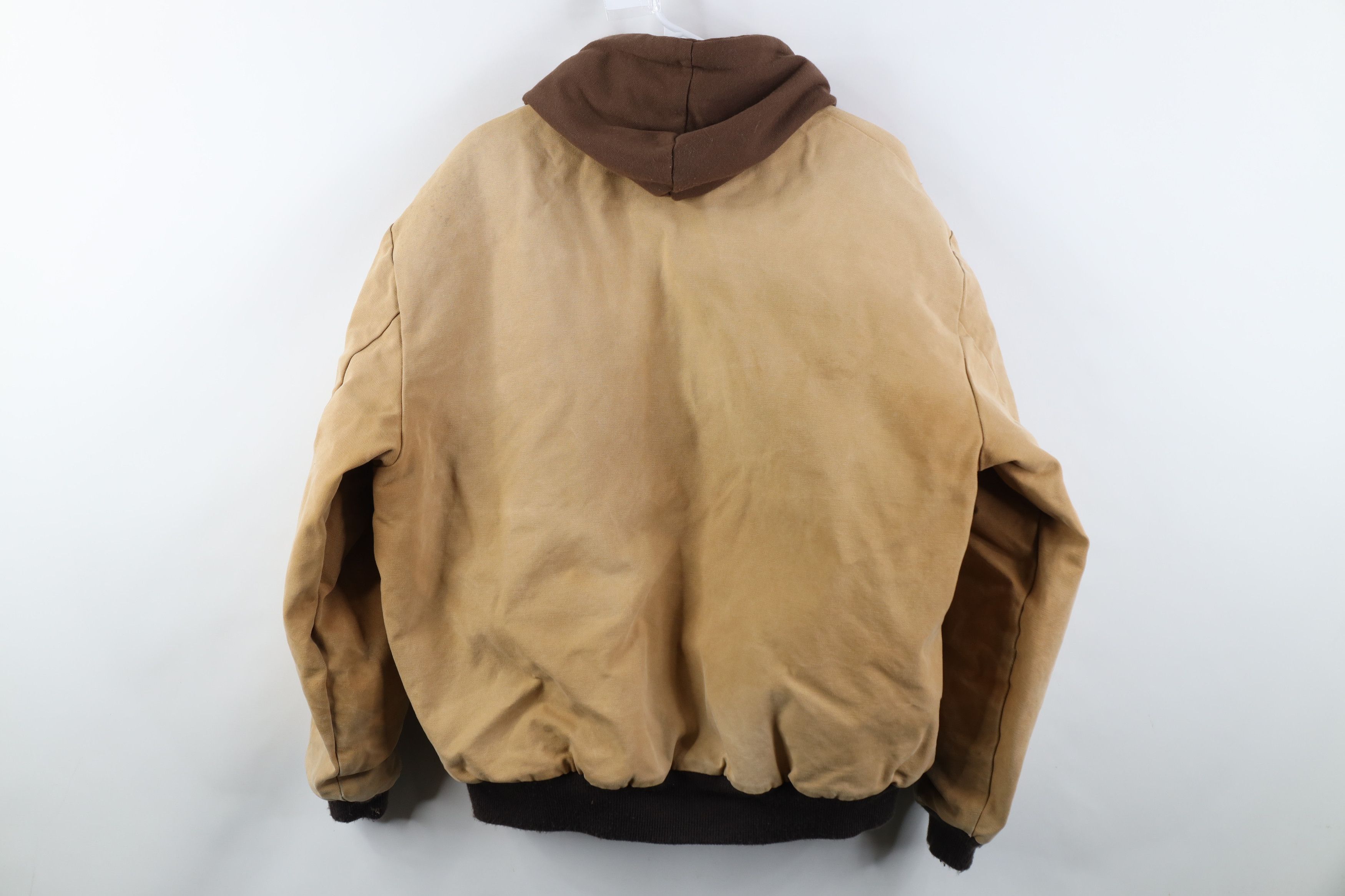 Vintage Vintage 90s Y2K Streetwear Hooded Bomber Jacket Duck Brown Size US XL / EU 56 / 4 - 13 Thumbnail