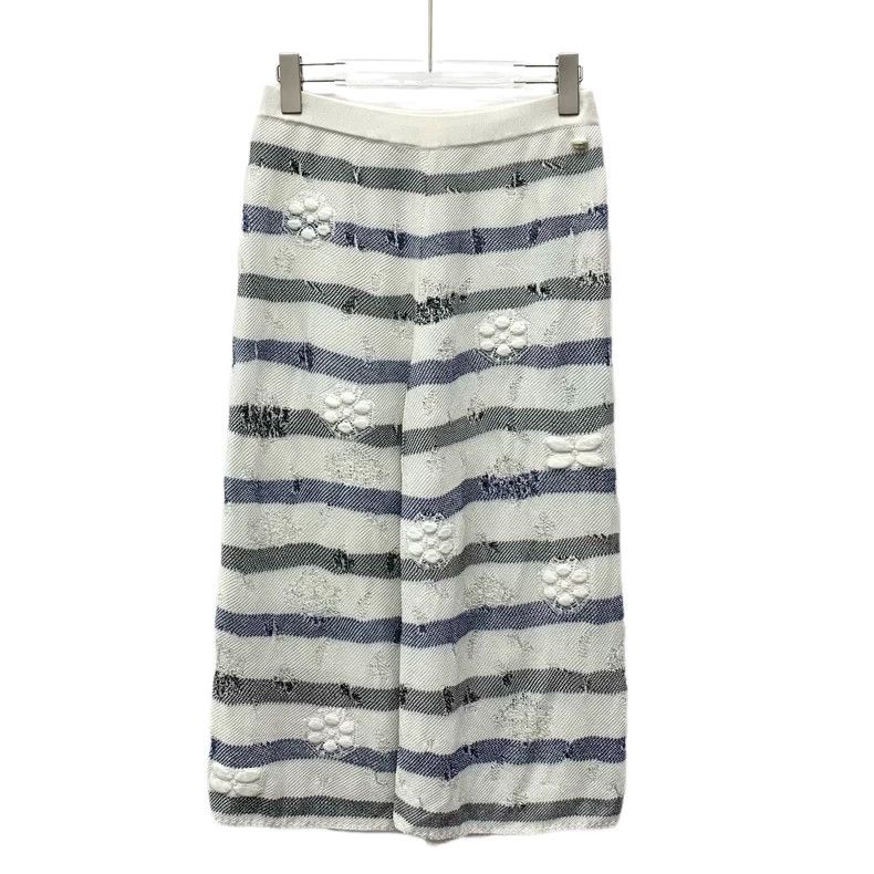 Chanel Chanel Color-blocked striped camellia embroidered casual w Size 25" / US 0 / IT 36 - 1 Thumbnail