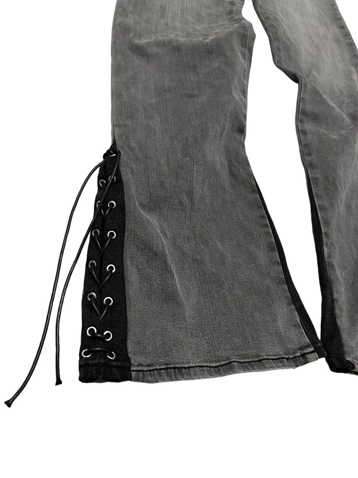 If Six Was Nine × Japanese Brand × Le Grande Bleu (L.G.B.) Blackpia - japanese flared laces up denim pants Size US 31 - 3 Thumbnail