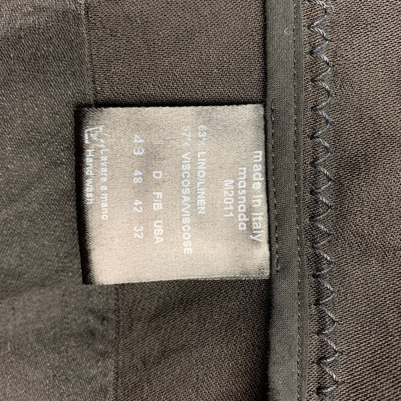 Masnada MASNADA Size XS Black Linen Blend Notch Lapel Vest Size XS / US 0-2 / IT 36-38 - 5 Thumbnail