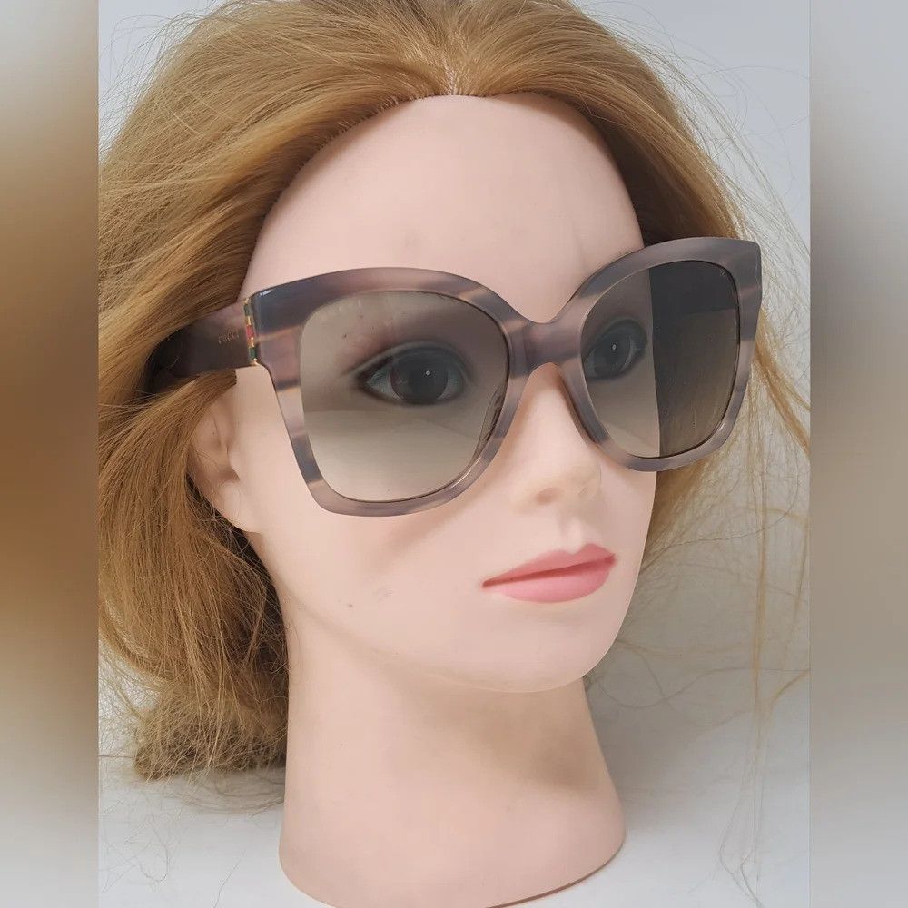 Gucci NWT Gucci Women's Sunglasses Marble Gray Square Full Rim GG Size ONE SIZE - 8 Thumbnail