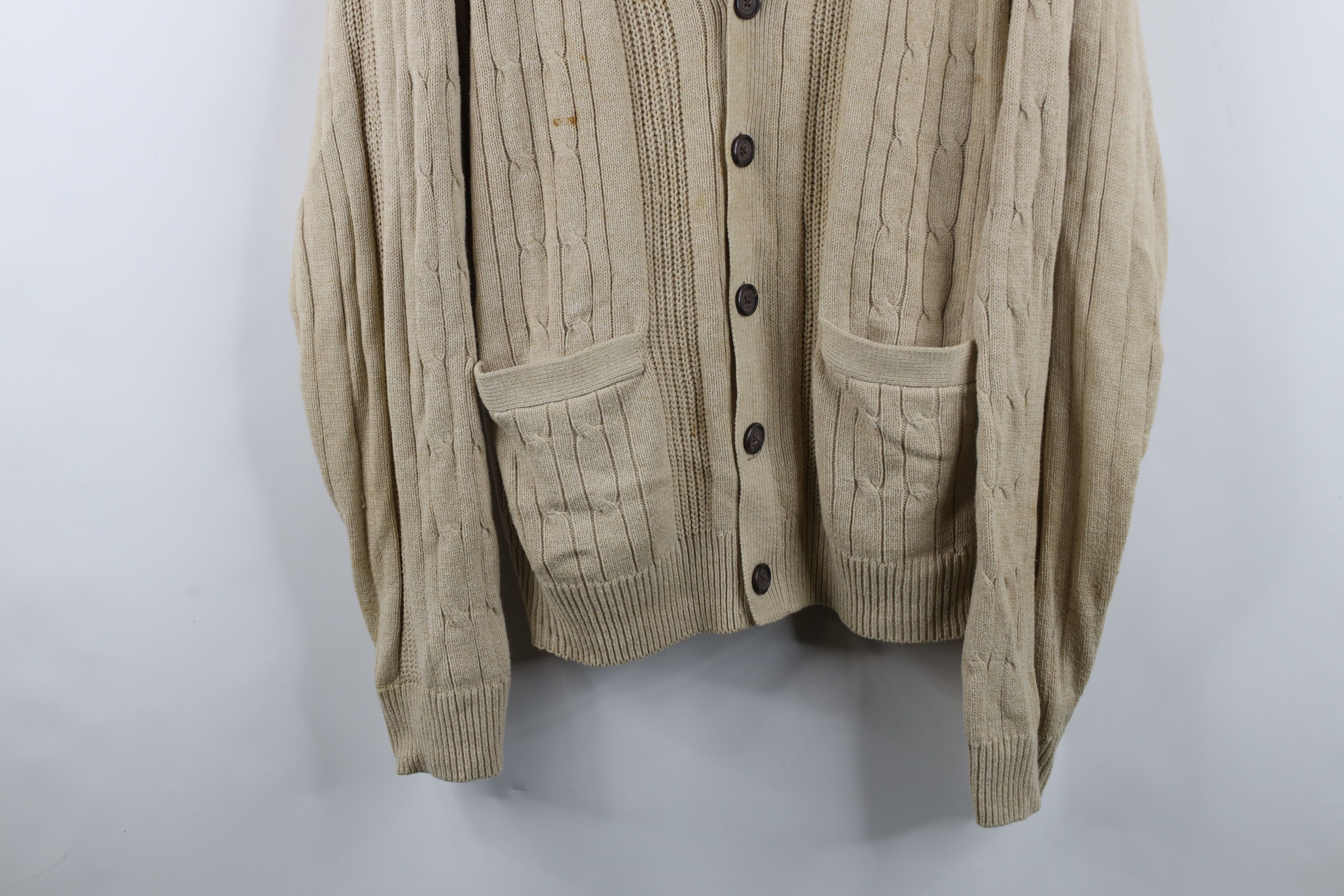 Vintage Vintage 90s Streetwear Chunky Cable Knit Cardigan Sweater Size US XL / EU 56 / 4 - 3 Thumbnail