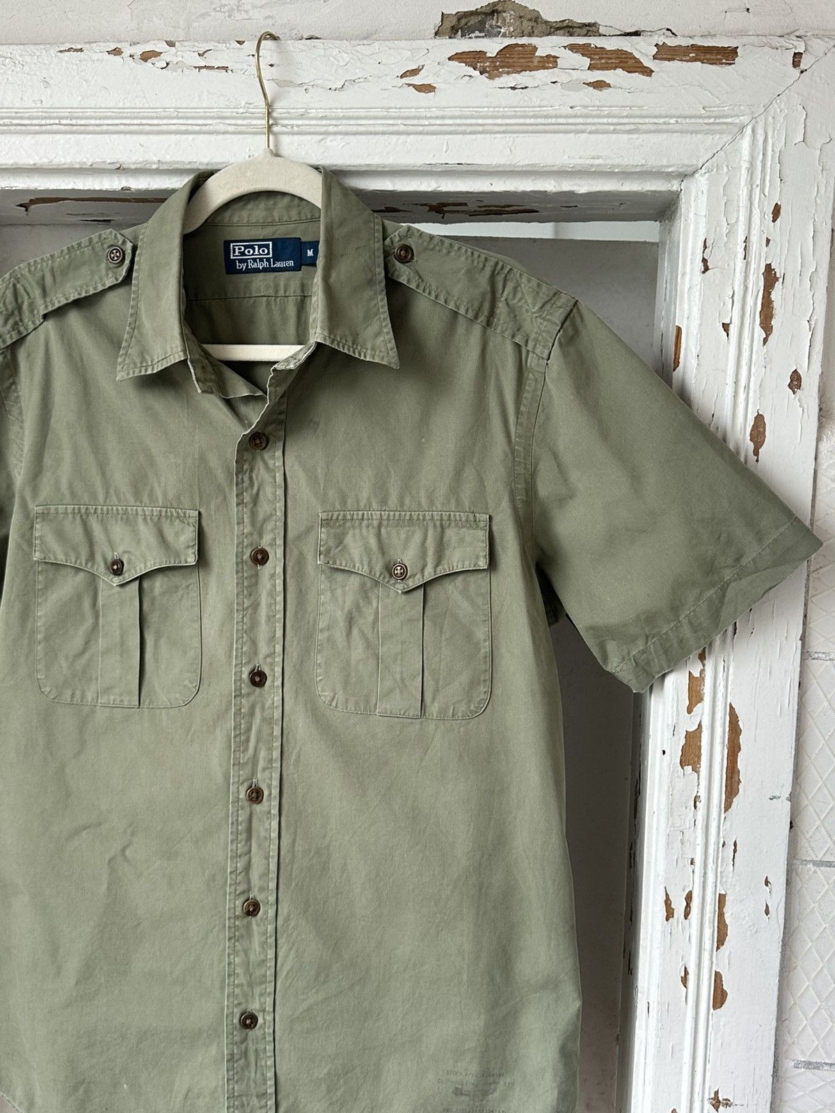 Ralph Lauren Vintage Ralph Lauren Military Khaki Shirt Size US M / EU 48-50 / 2 - 3 Thumbnail