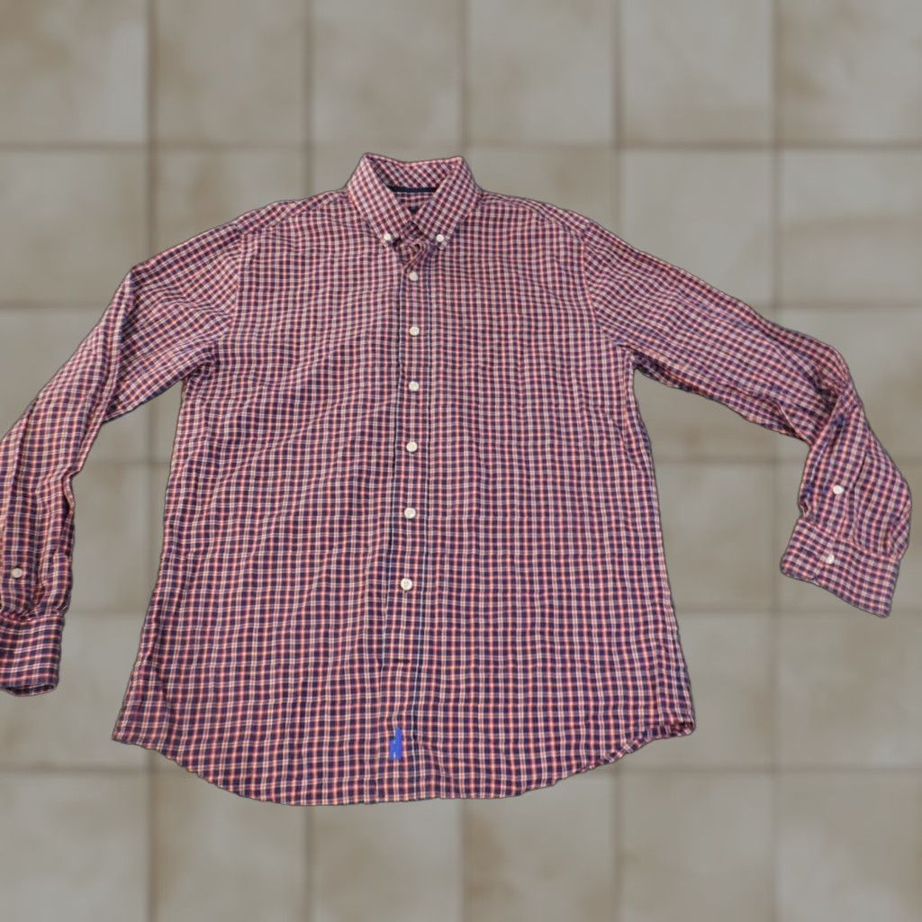 johnnie-O johnnie-O Shirt Medium Red Button Up Mens Logo Cali Casual Surf Plaid Size US M / EU 48-50 / 2 - 1 Thumbnail
