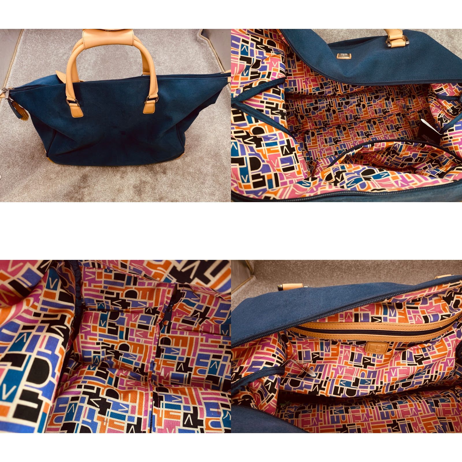 Diane von Furstenberg Diane von Furstenberg Blue Travel Bag Roller Suitcase Luggage DVF Designer Barrel? Size ONE SIZE - 8 Thumbnail