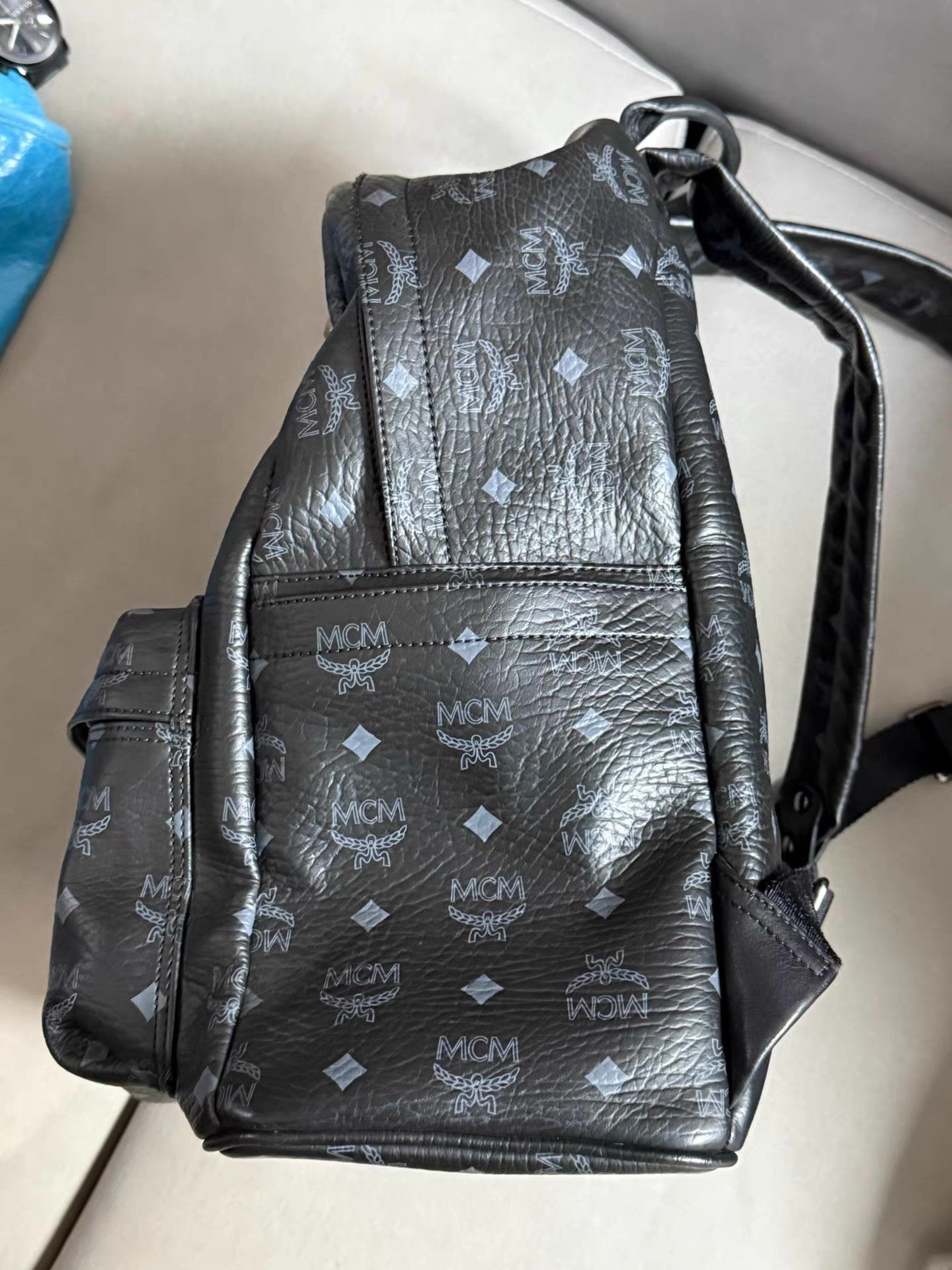 MCM Genuine MCM Studded Monogram Backpack Ｑ20 Size ONE SIZE - 4 Thumbnail