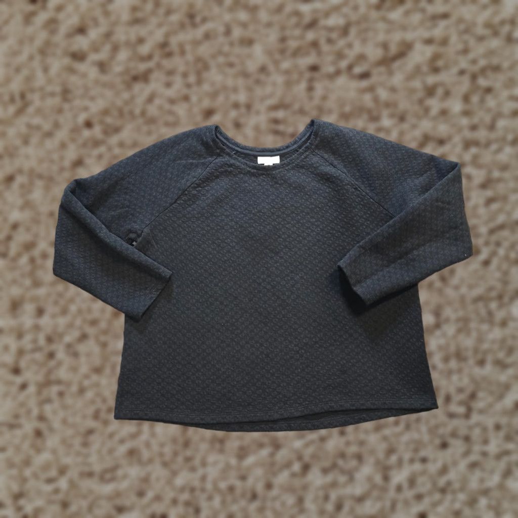 J. Jill J. Jill Sweater Womens Size Large Black Textured Cozy Sweatshirt Casual Lounge Shirt Size L / US 10 / IT 46 - 1 Thumbnail