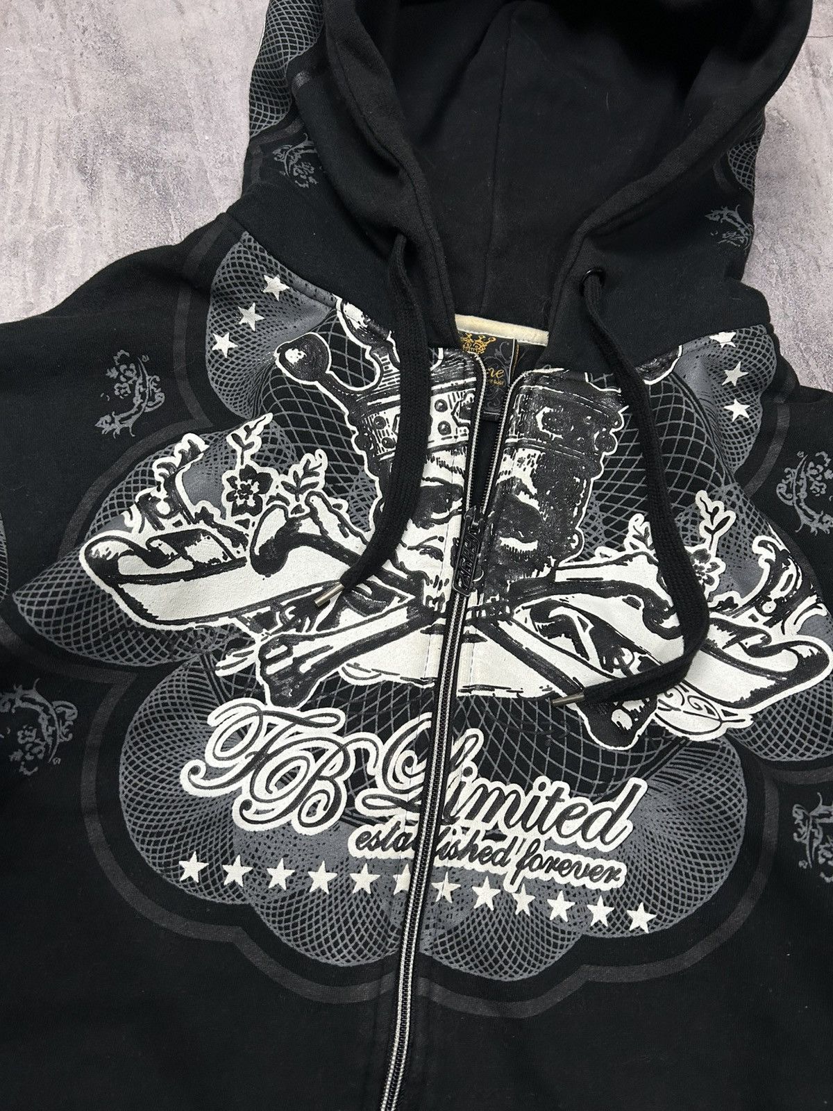 Japanese Brand × Vintage Vintage zip hoodie Fishbone streetwear tattoo y2k swag hype Size US XXL / EU 58 / 5 - 5 Thumbnail