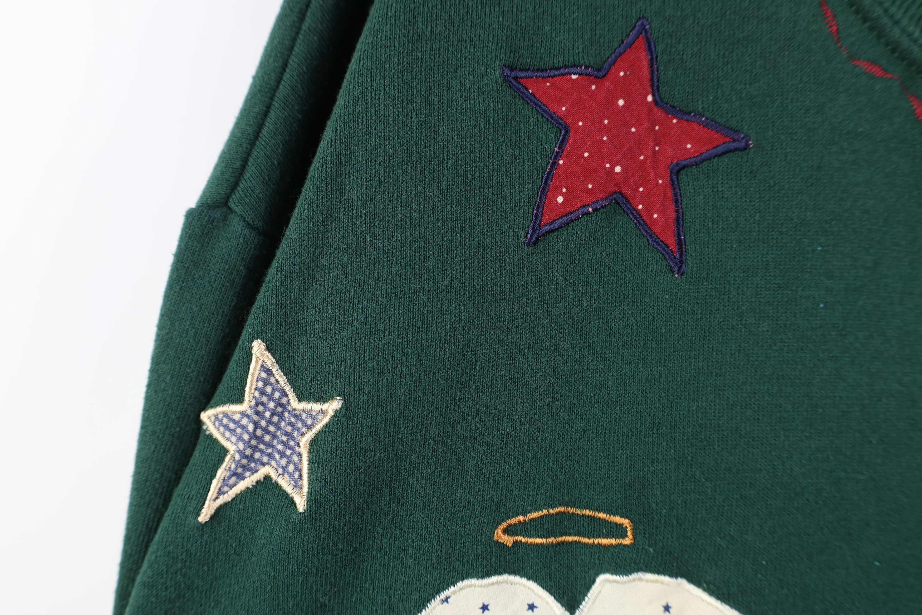 Vintage Vintage 90s Patchwork Angel Star Cardigan Sweatshirt USA Size XL / US 12-14 / IT 48-50 - 5 Thumbnail